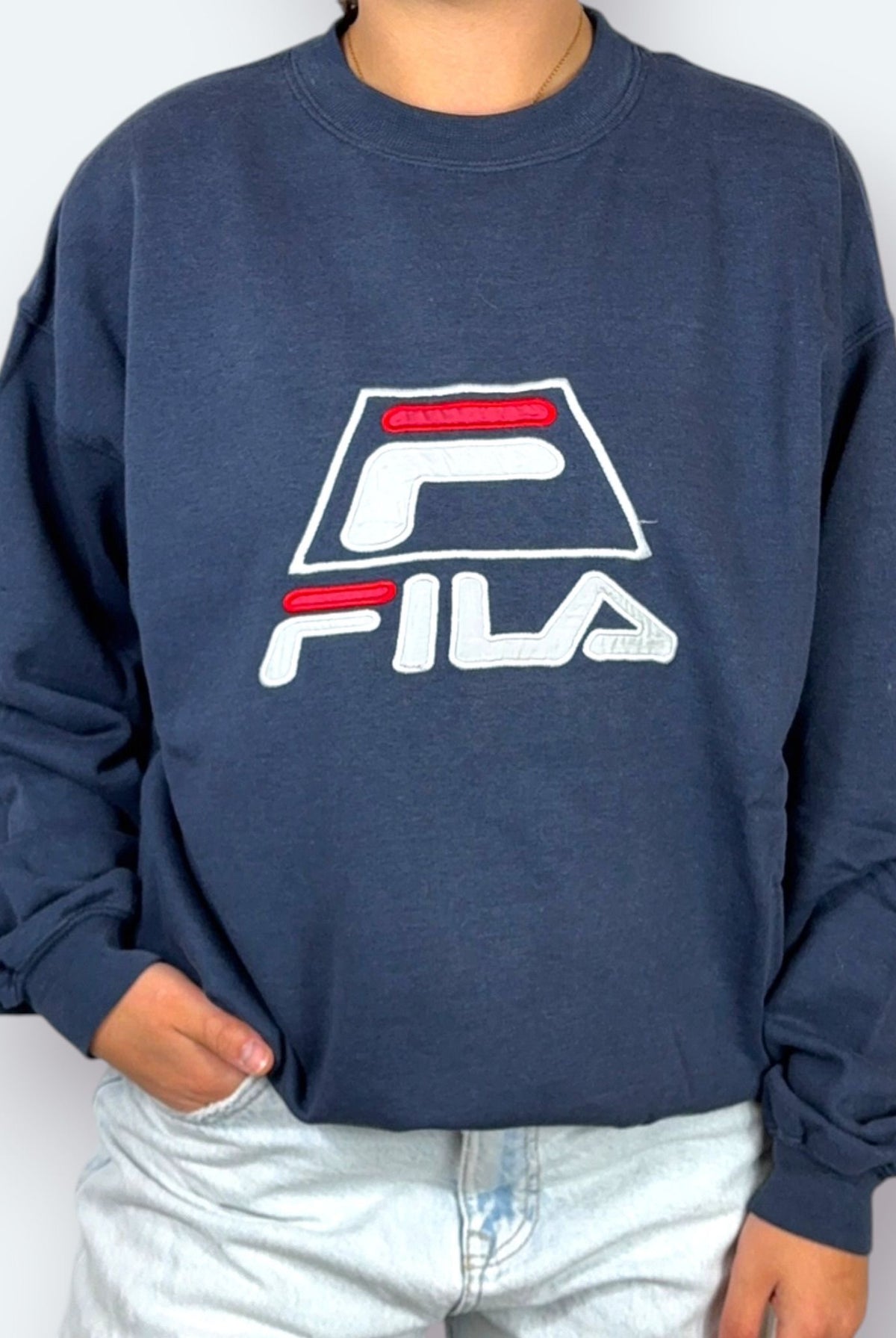 Fila Vintage Sweater 90s Blau M - Vinverse