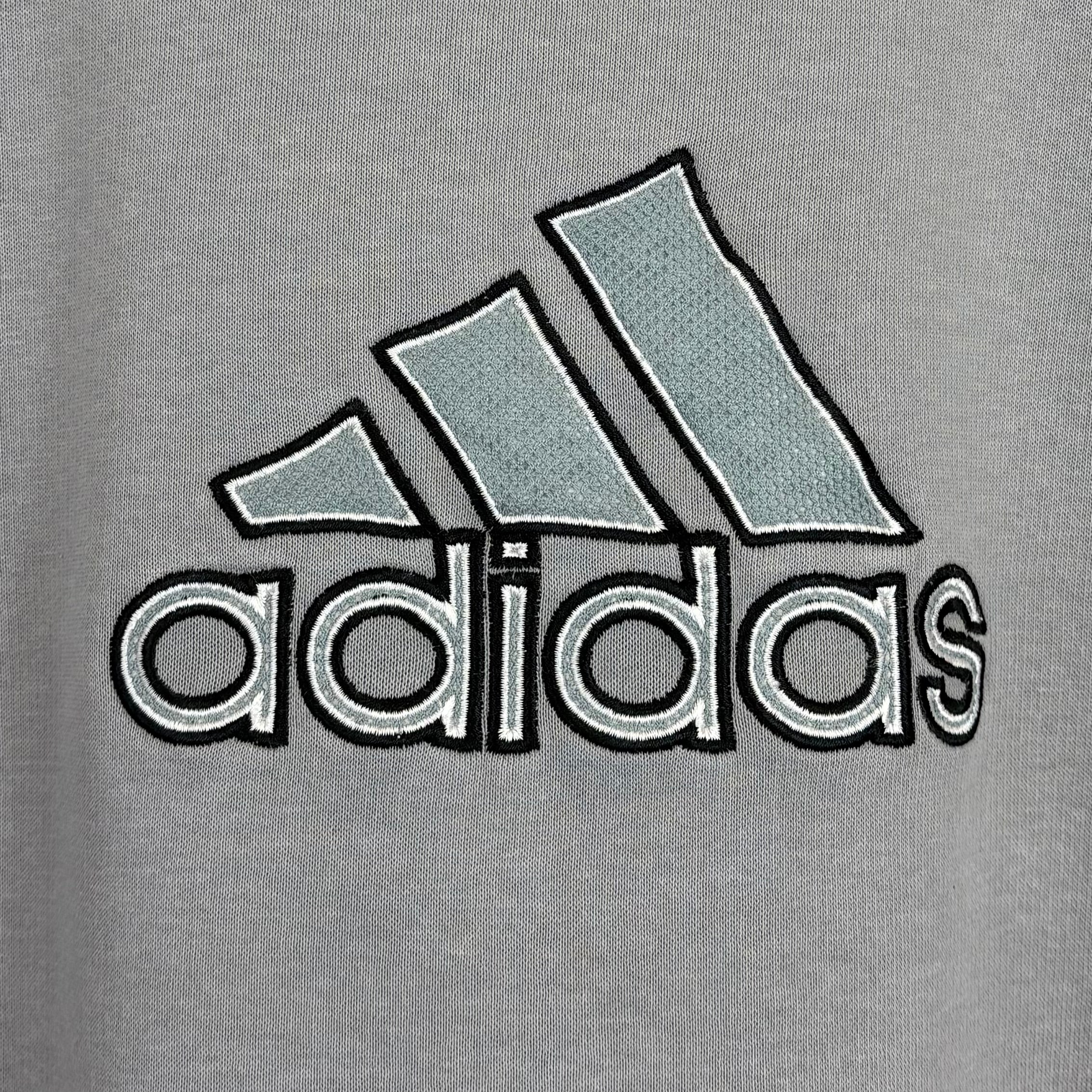 Adidas 2002 Y2K Big Logo Sweater Grau L - Vinverse