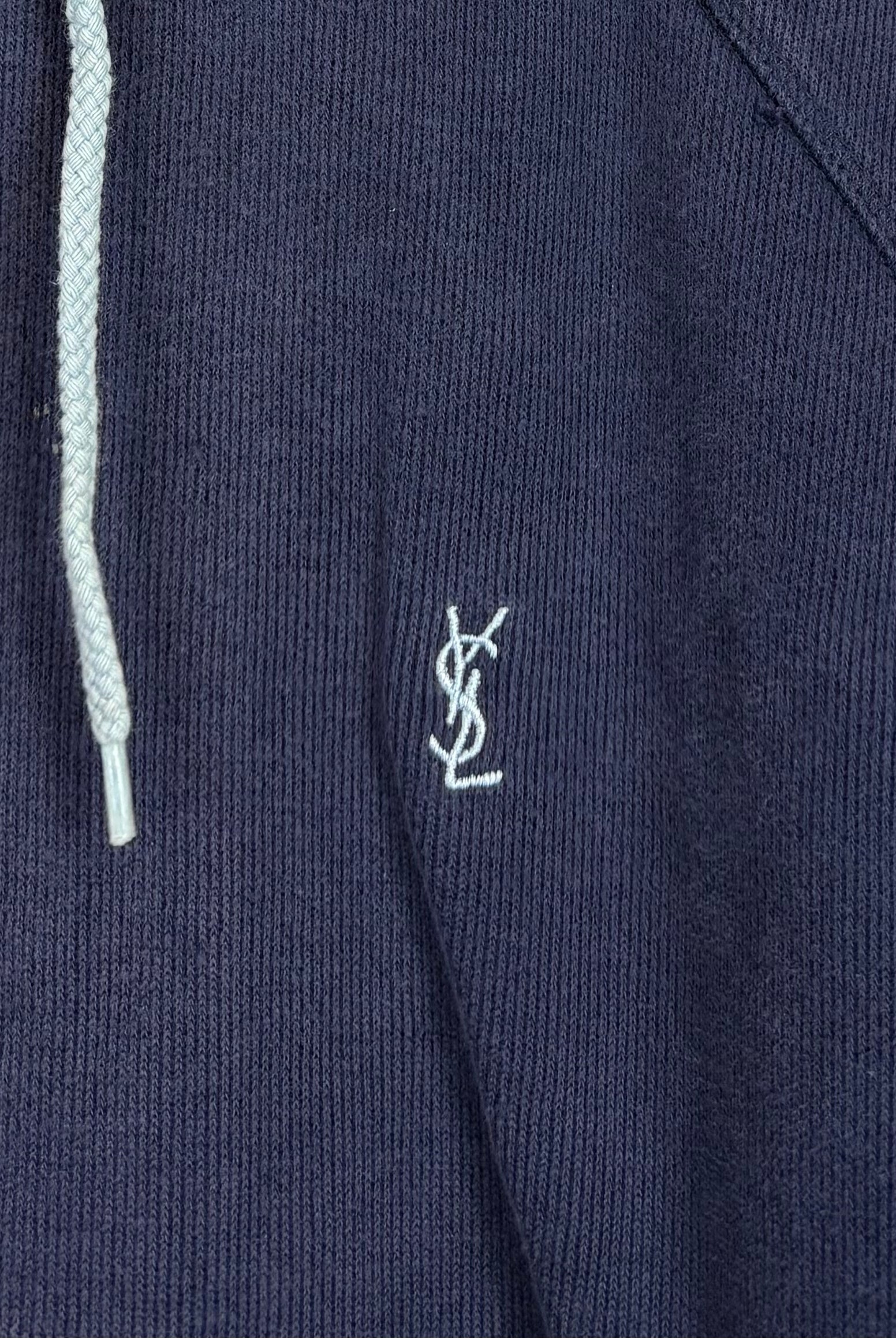 Yves Saint Laurent Vintage Zip Hoodie Marineblau S - Vinverse