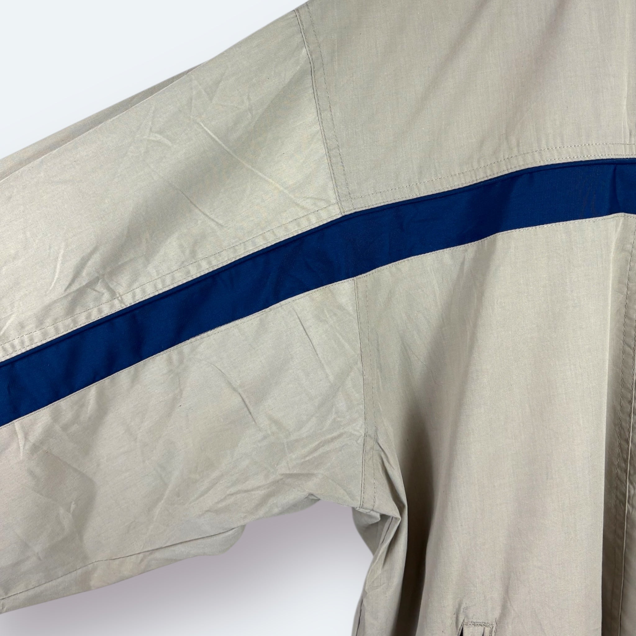 Adidas Vintage Trainingsjacke Beige Marineblau M - Vinverse