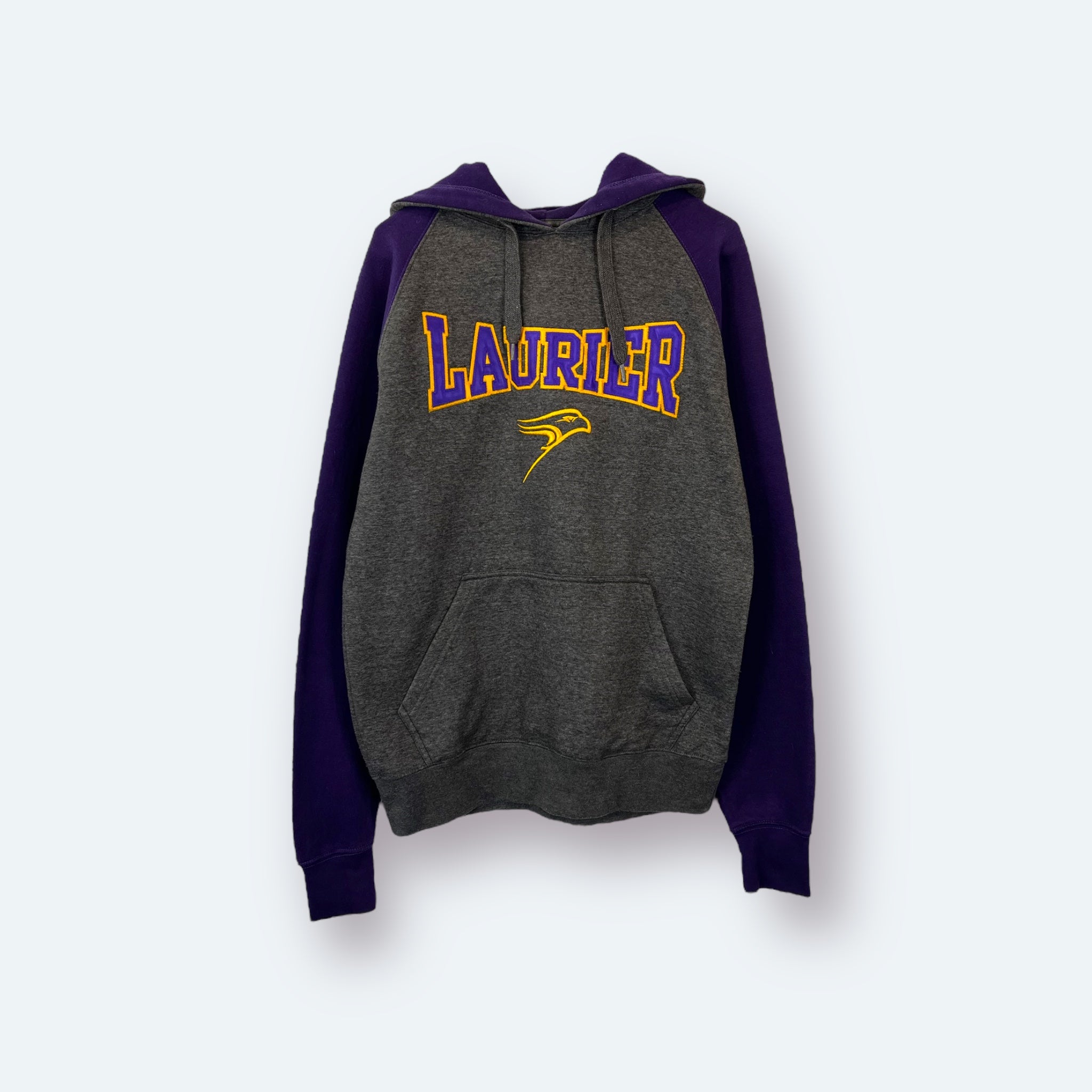 Embroidered Football Hoodie Wilfrid Laurier Golden Hawks S - Vinverse