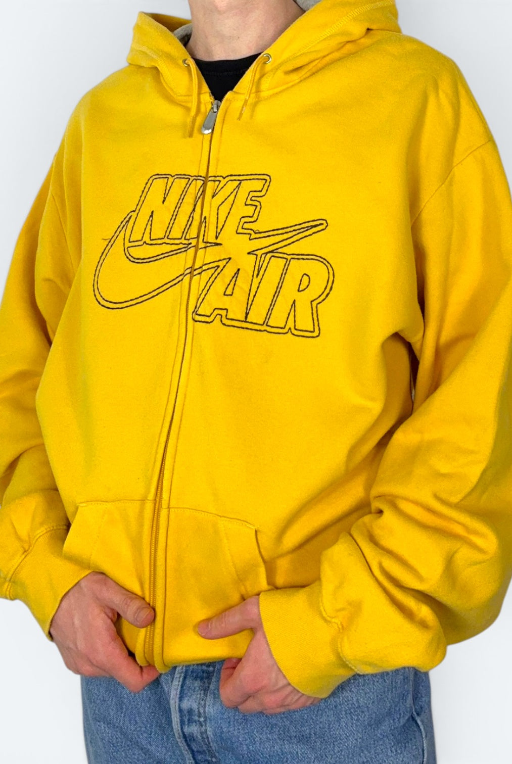 Nike Zip Hoodie 2000s Gelb XXL - Vinverse