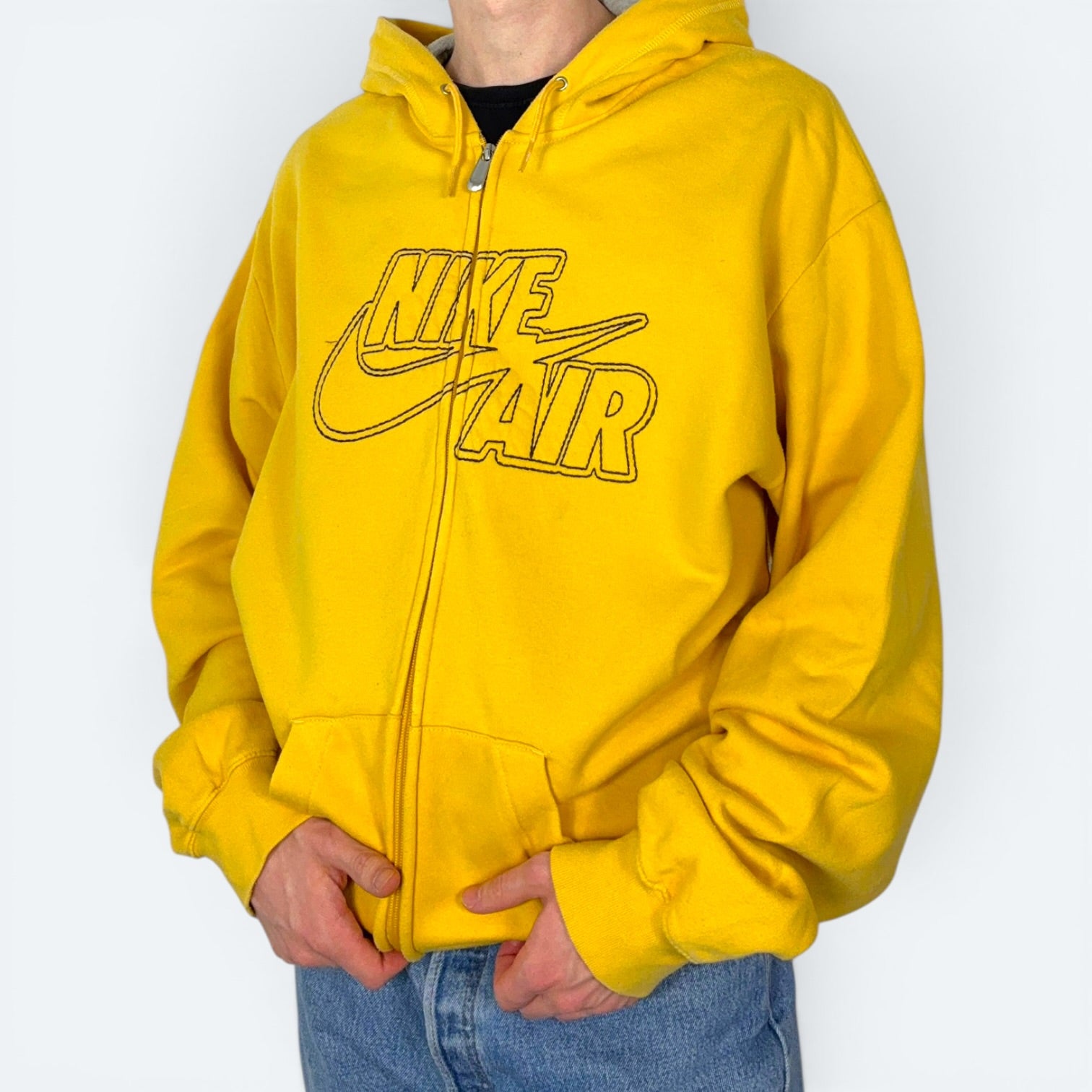Nike Zip Hoodie 2000s Gelb XXL - Vinverse