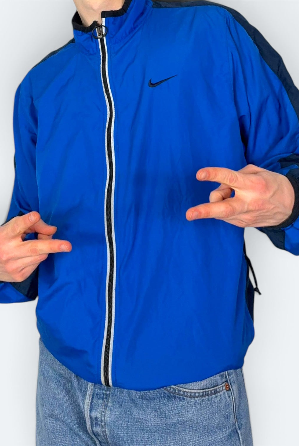 Nike Vintage Trainingsjacke 90s Blau M - Vinverse