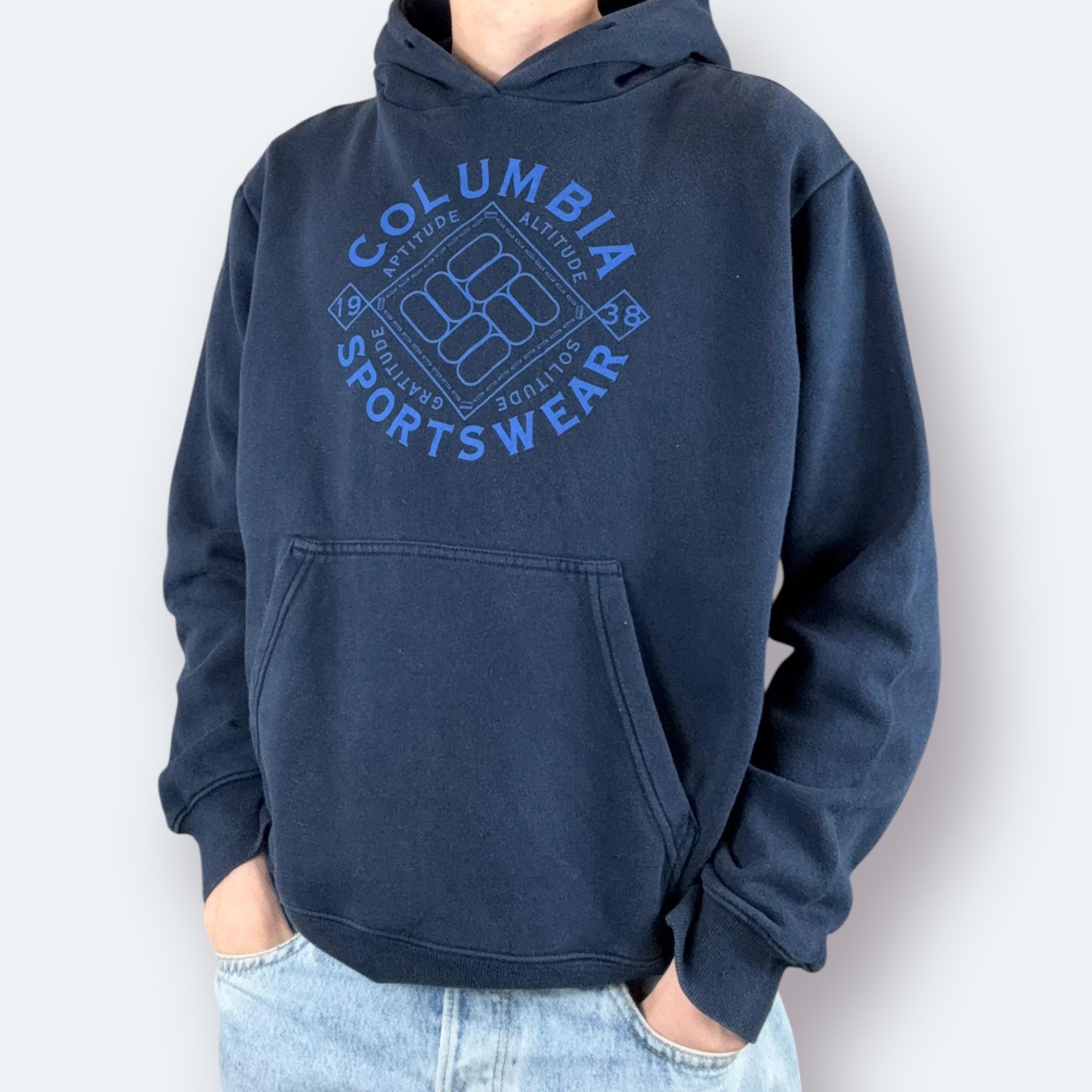 Columbia Hoodie Big Logo Print M - Vinverse