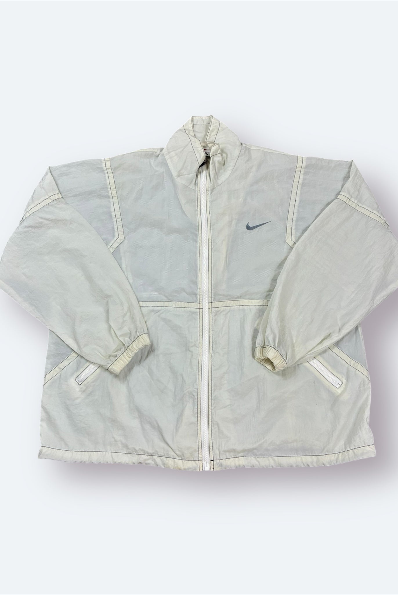 Leichte Nike Jacke 90s Vintage Weiß L - Vinverse