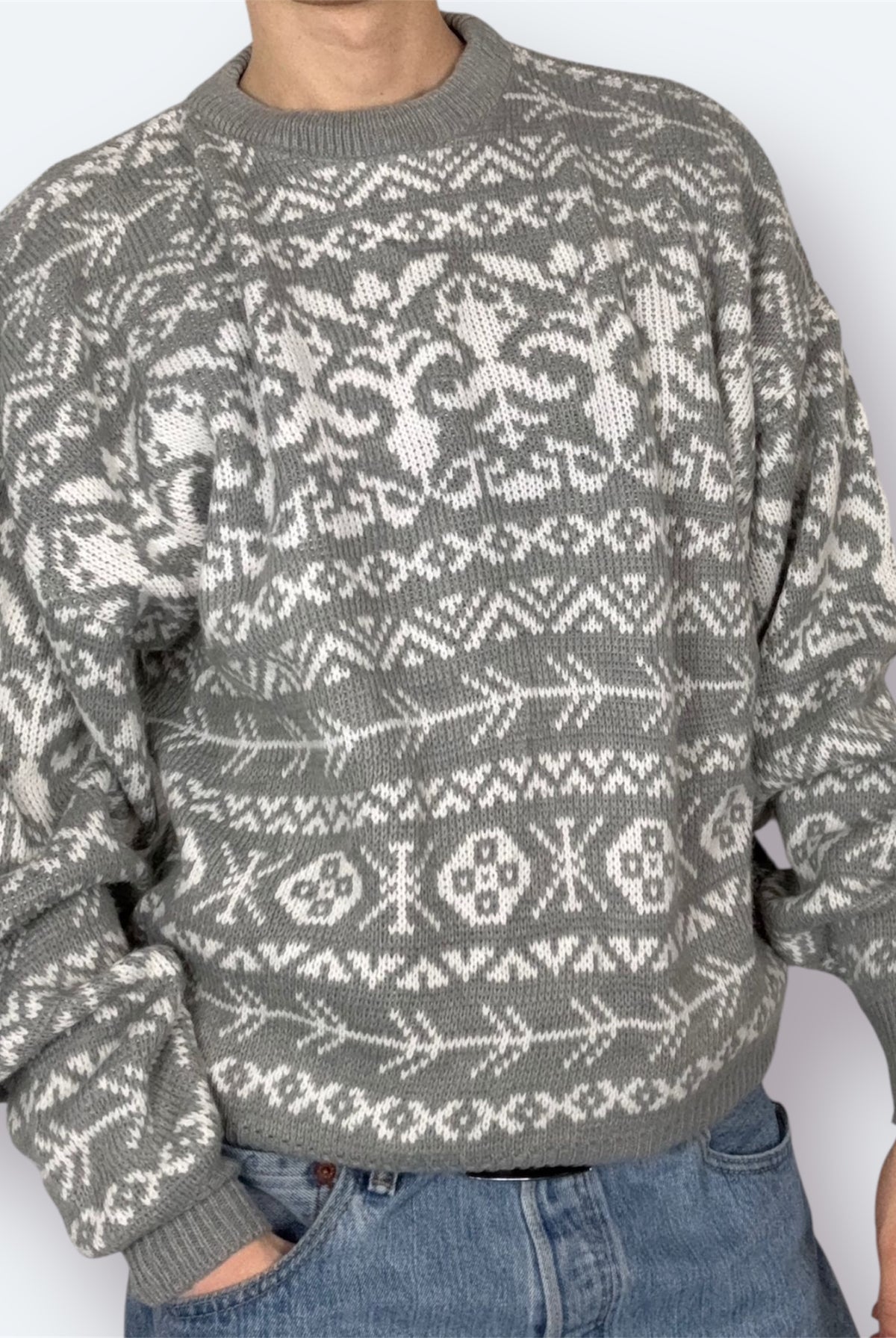 Northwest Territory Retro Strickpullover Grau M - Vinverse