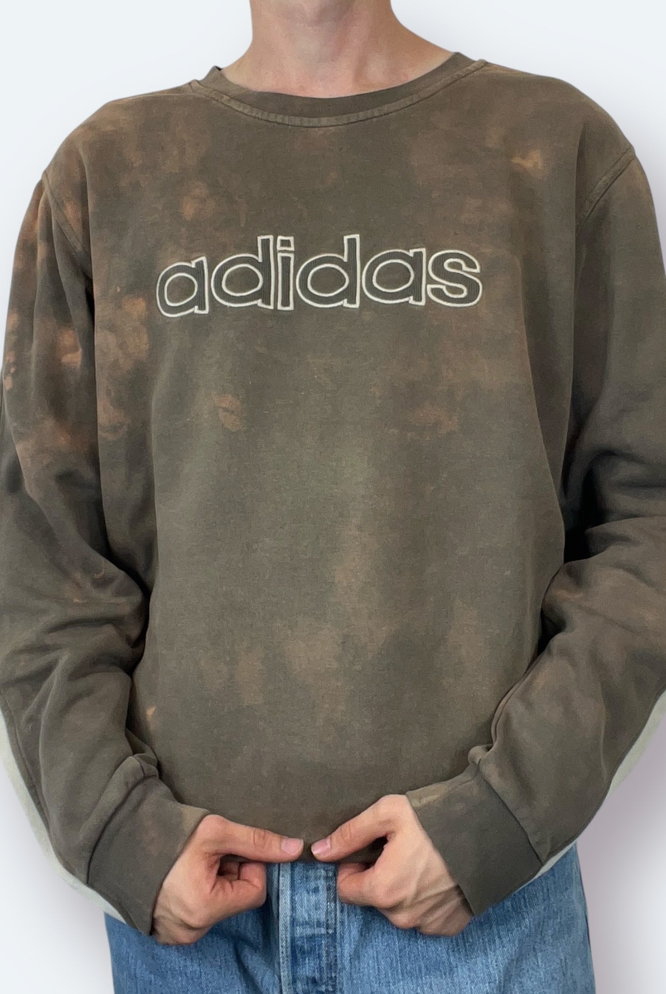 Adidas 2000er Sweater Braun Gebleicht Sticklogo L - Vinverse
