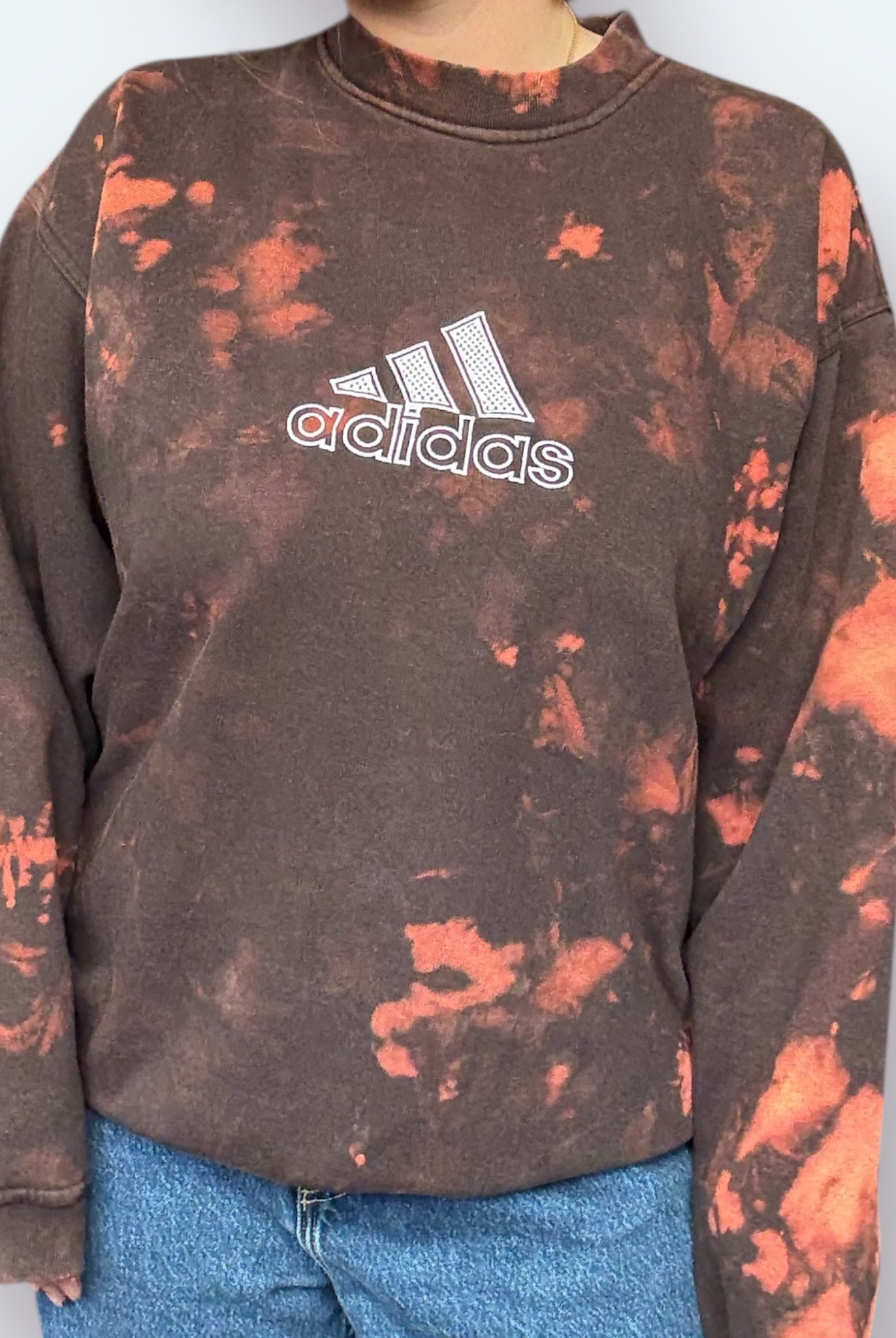 Adidas Big Logo Sweater 2004 Bleach Schwarz M - Vinverse