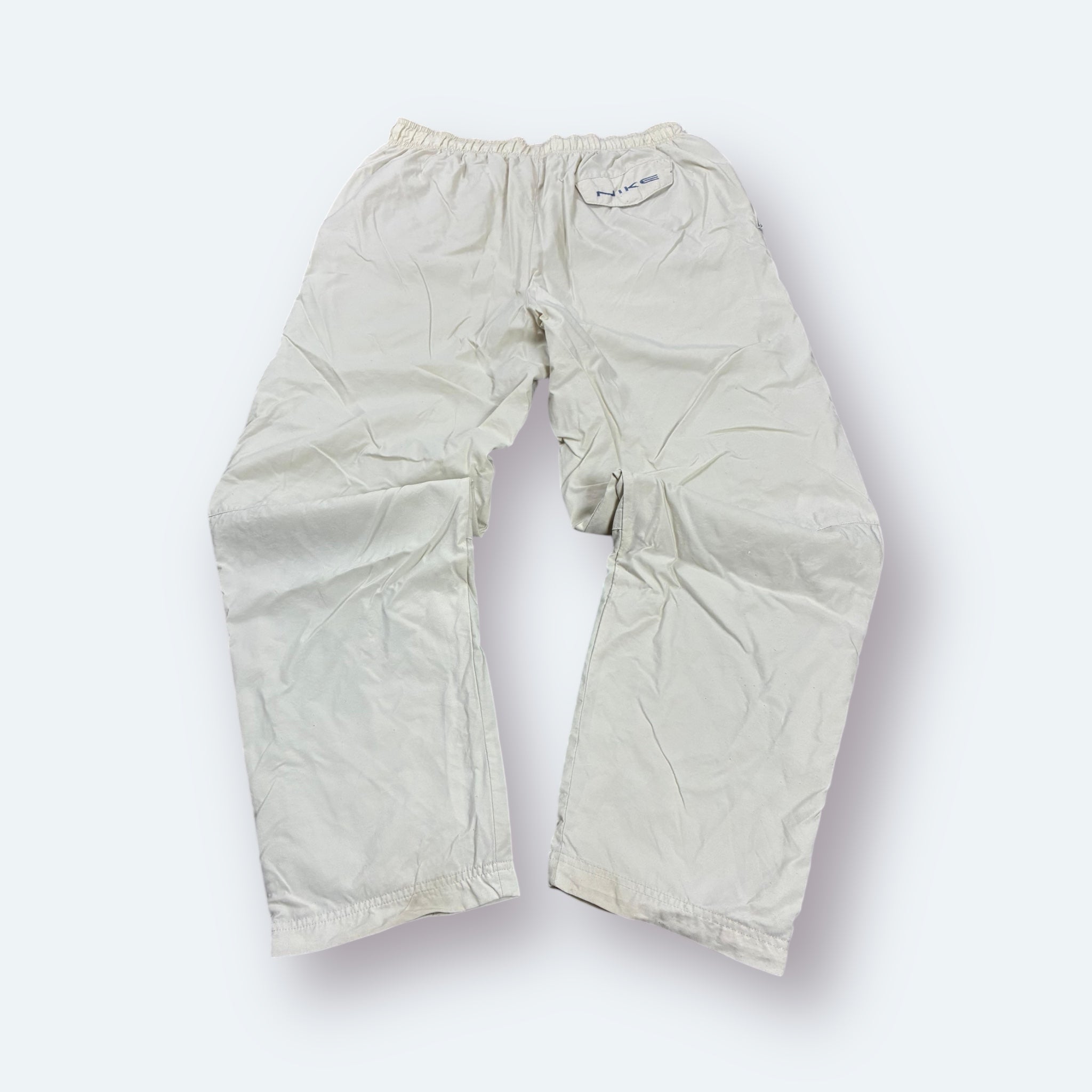 Nike 90s Vintage Trackpants Open Leg Beige L - Vinverse