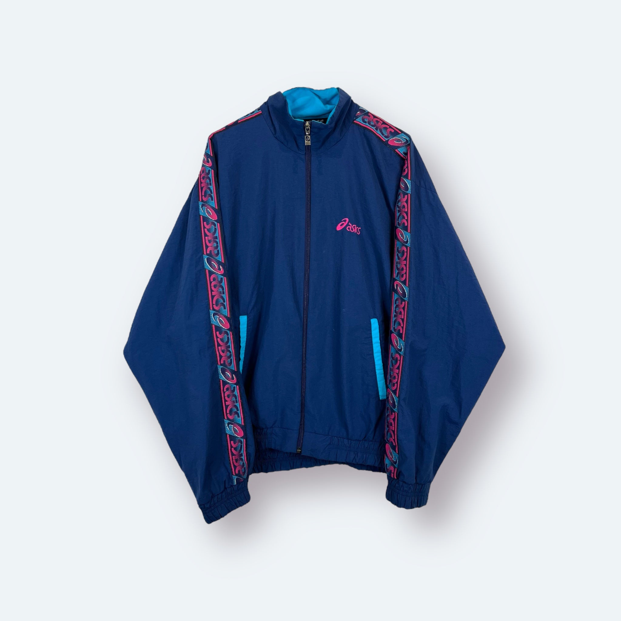 Acics 90er Vintage Trainingsjacke Blau L - Vinverse
