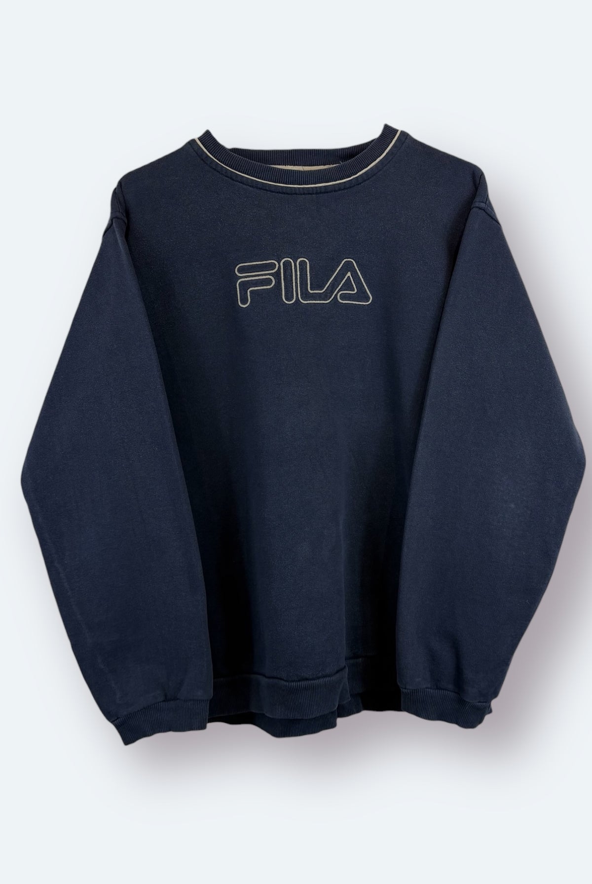 Fila Vintage Big Logo Sweater Marineblau S - Vinverse