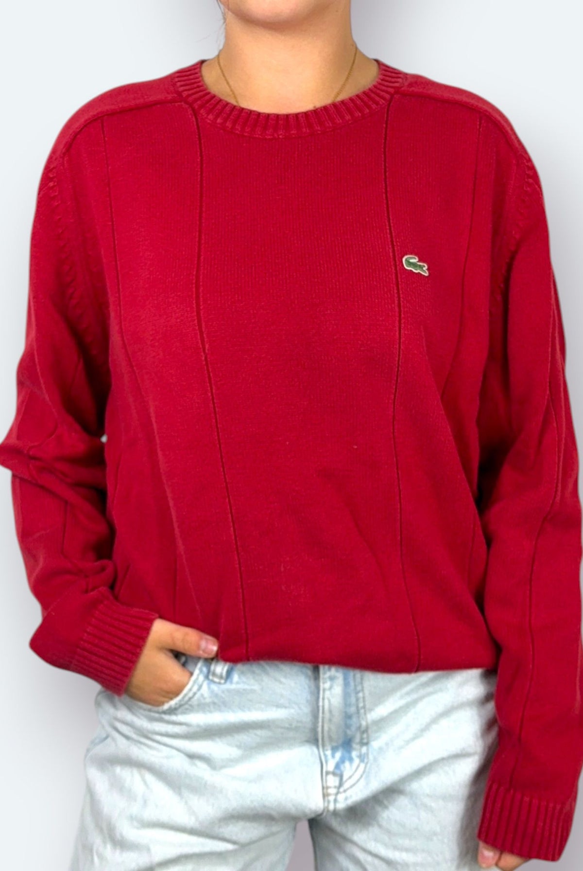 Lacoste Vintage Knit Strickpullover Rot S - Vinverse