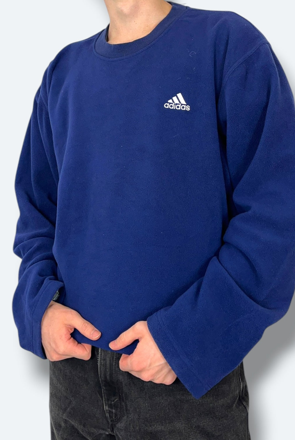 Adidas Vintage Fleece Sweater aus 2000 Blau L - Vinverse