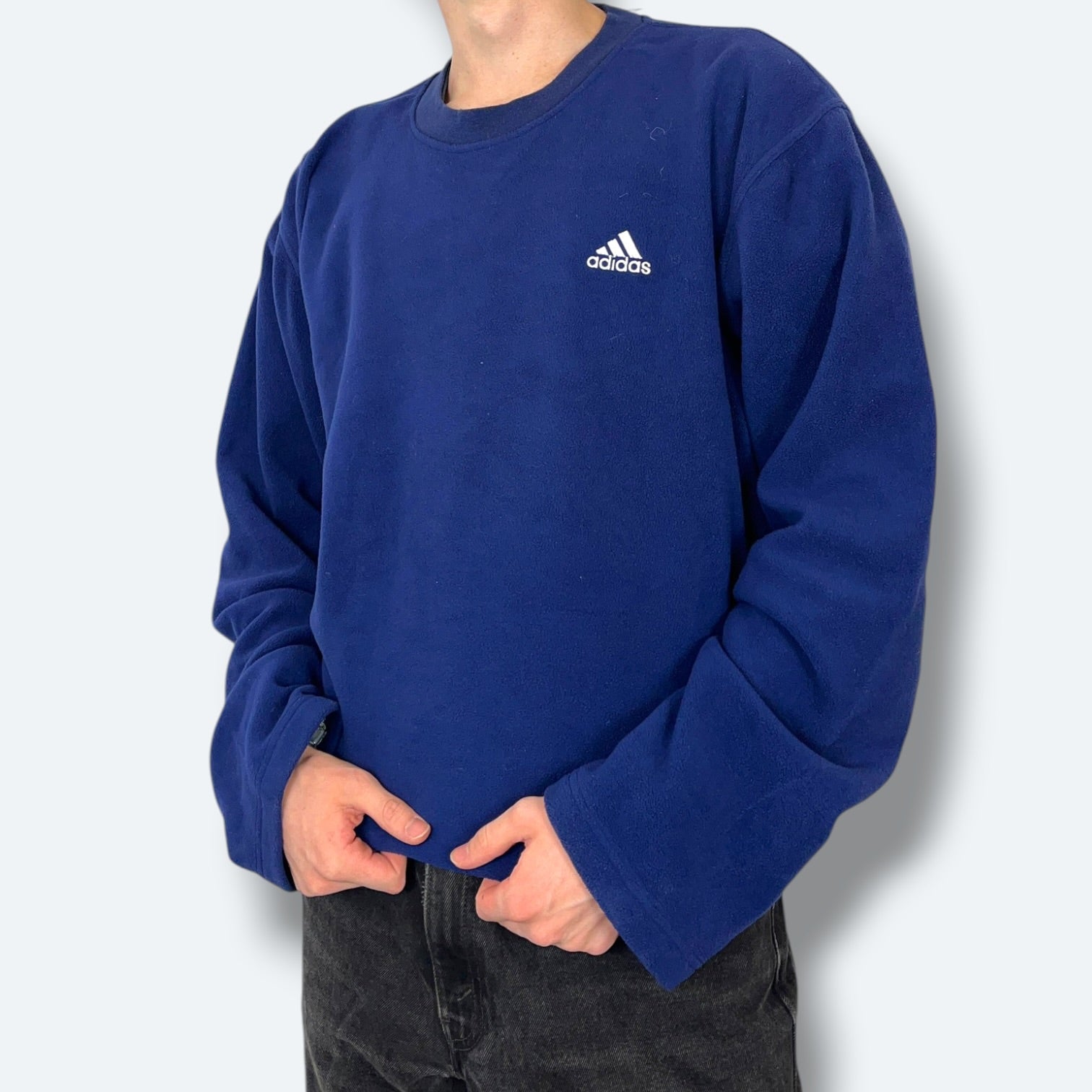 Adidas Vintage Fleece Sweater aus 2000 Blau L - Vinverse