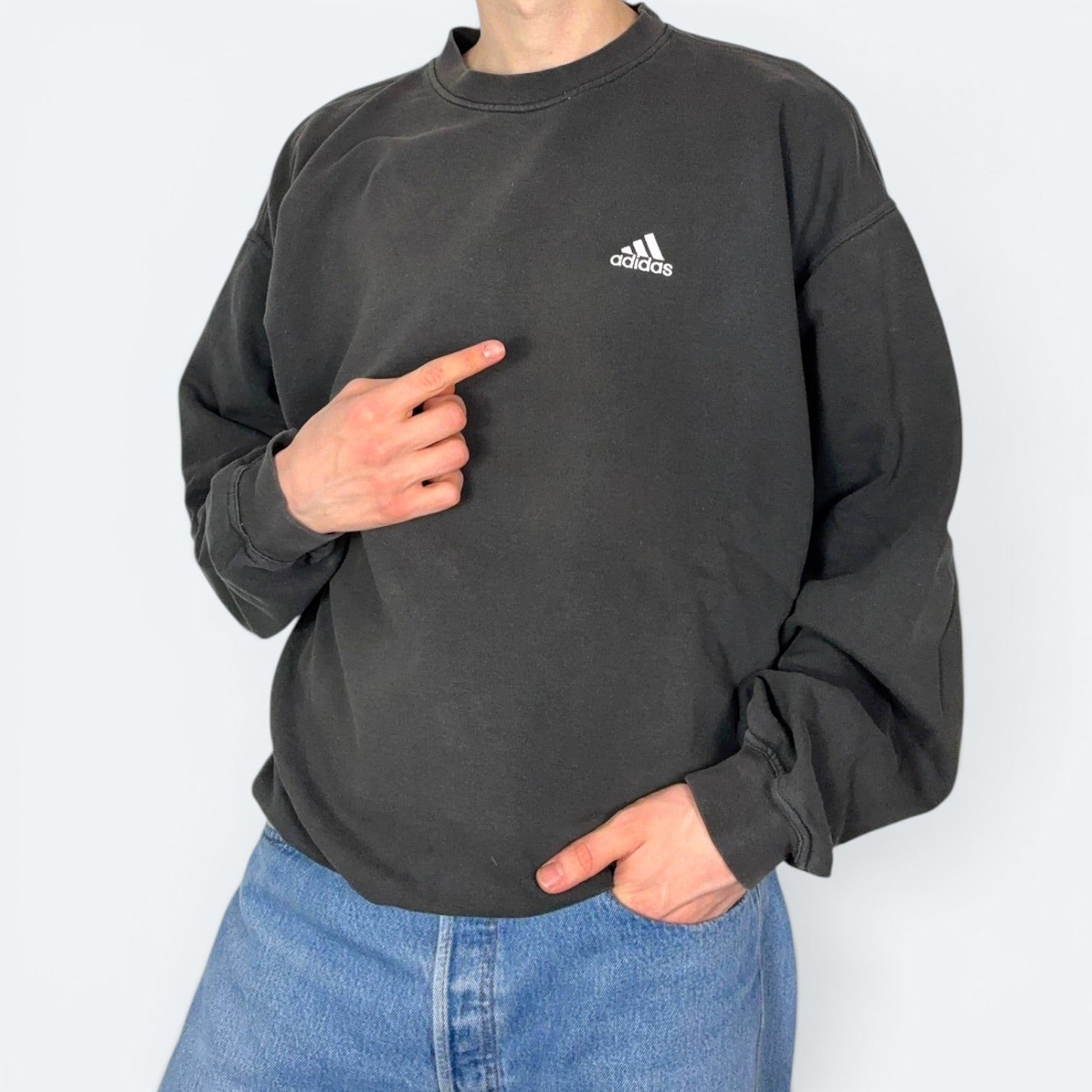 Adidas Sweater aus 2000 Grau L - Vinverse