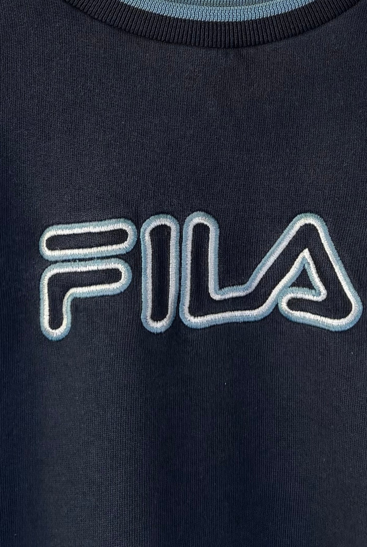 Fila 90er Vintage Sweater bestickt Marineblau S - Vinverse