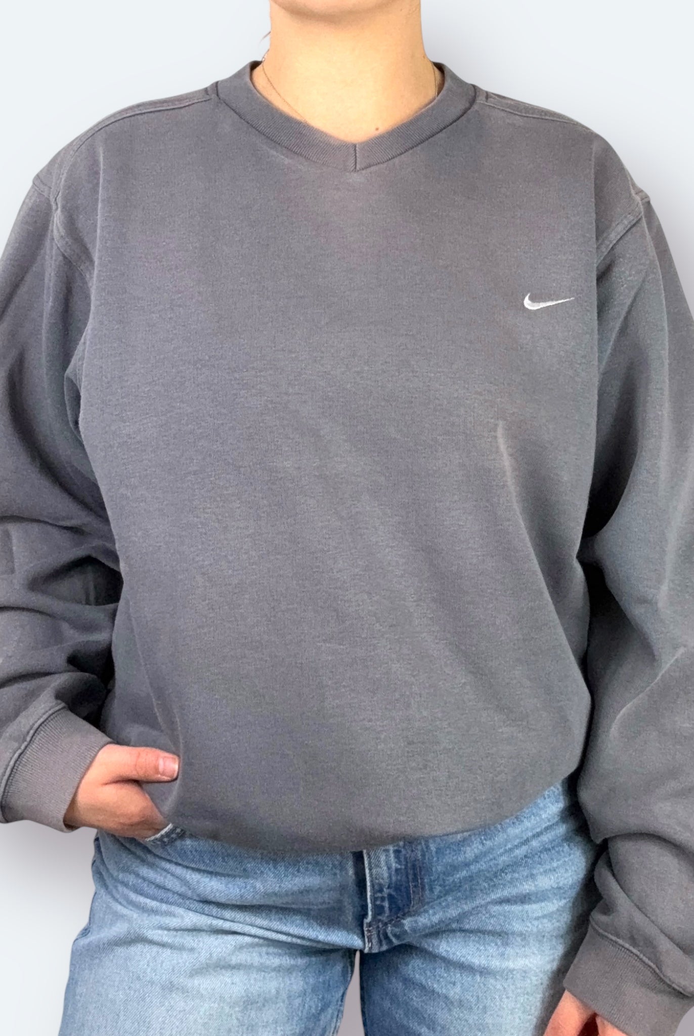 Nike 2000s Sweater Washed Grau S - Vinverse