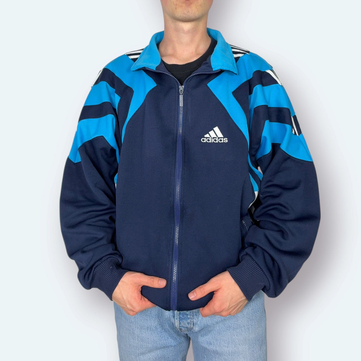 Adidas Vintage Trainingsjacke 1990s Blau M - Vinverse