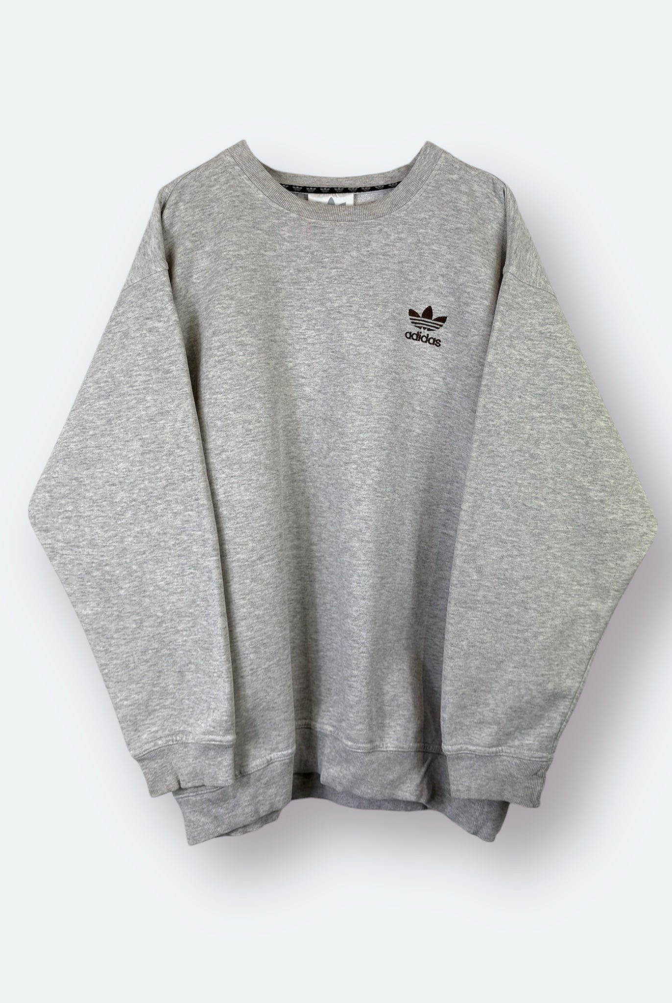 Adidas 90s Vintage Trefoil Sweater Grau M - Vinverse
