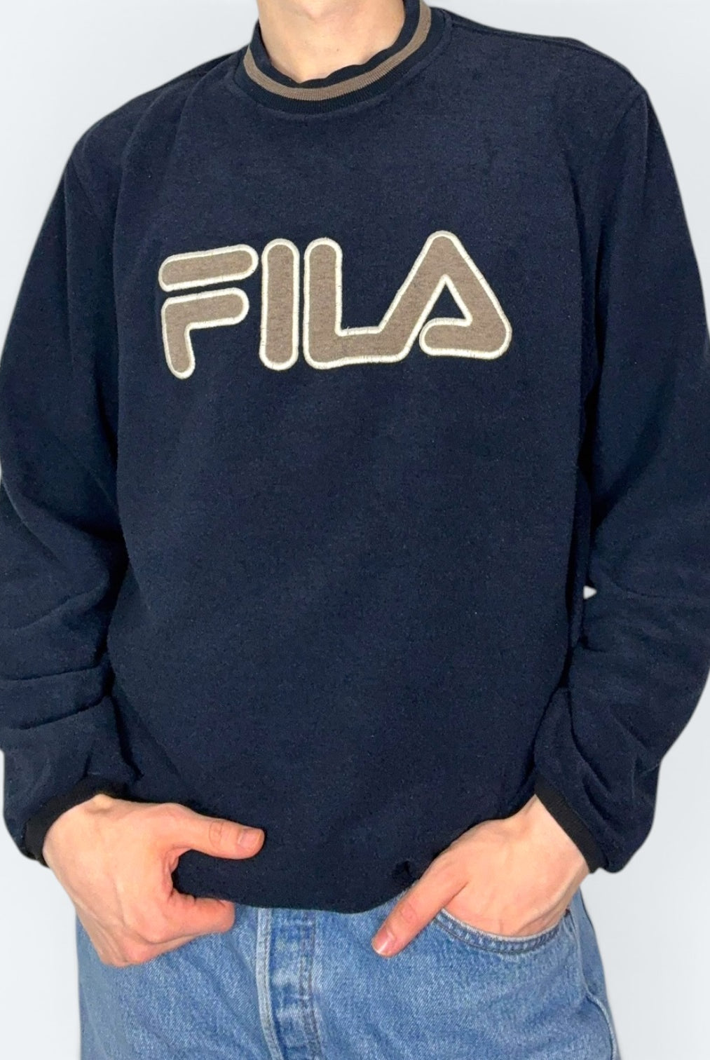 Fila Vintage Fleece Pullover Blau M - Vinverse