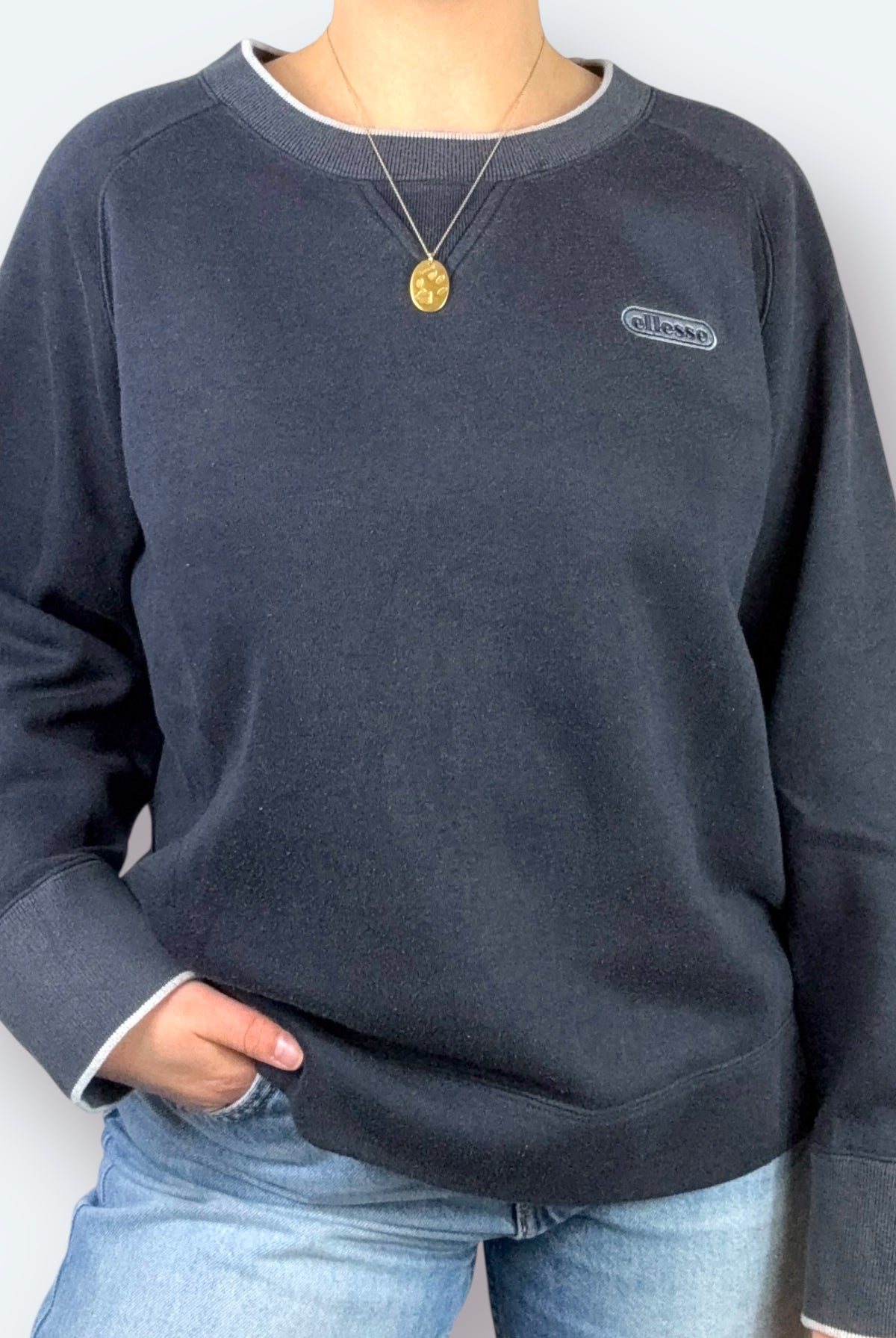 Ellesse Small Logo Sweater Marineblau S - Vinverse