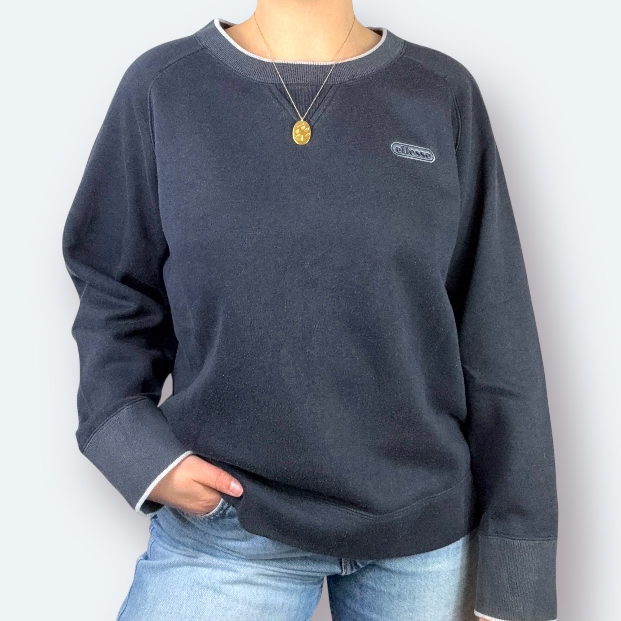 Ellesse Small Logo Sweater Marineblau S - Vinverse