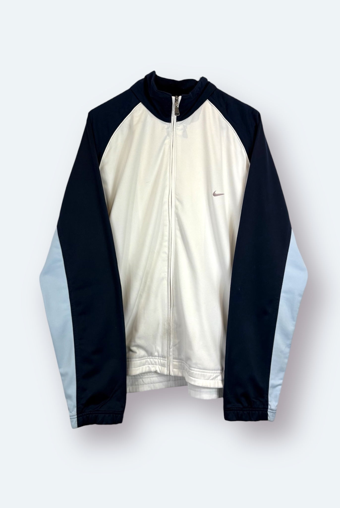 Nike 2000s Trainingsjacke Weiß Blau L - Vinverse