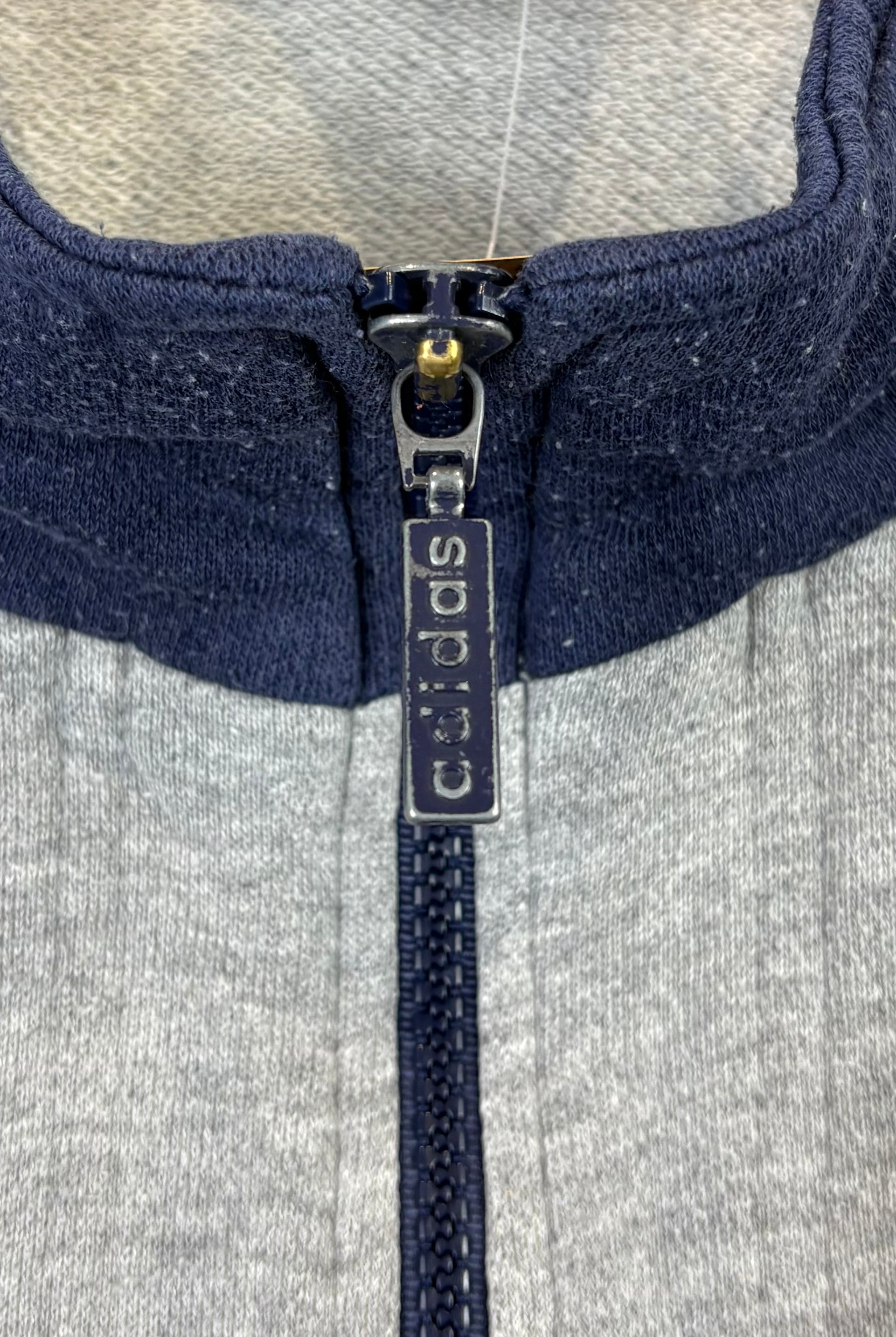 Adidas 90s Vintage Sweatjacke Grau Marineblau M - Vinverse