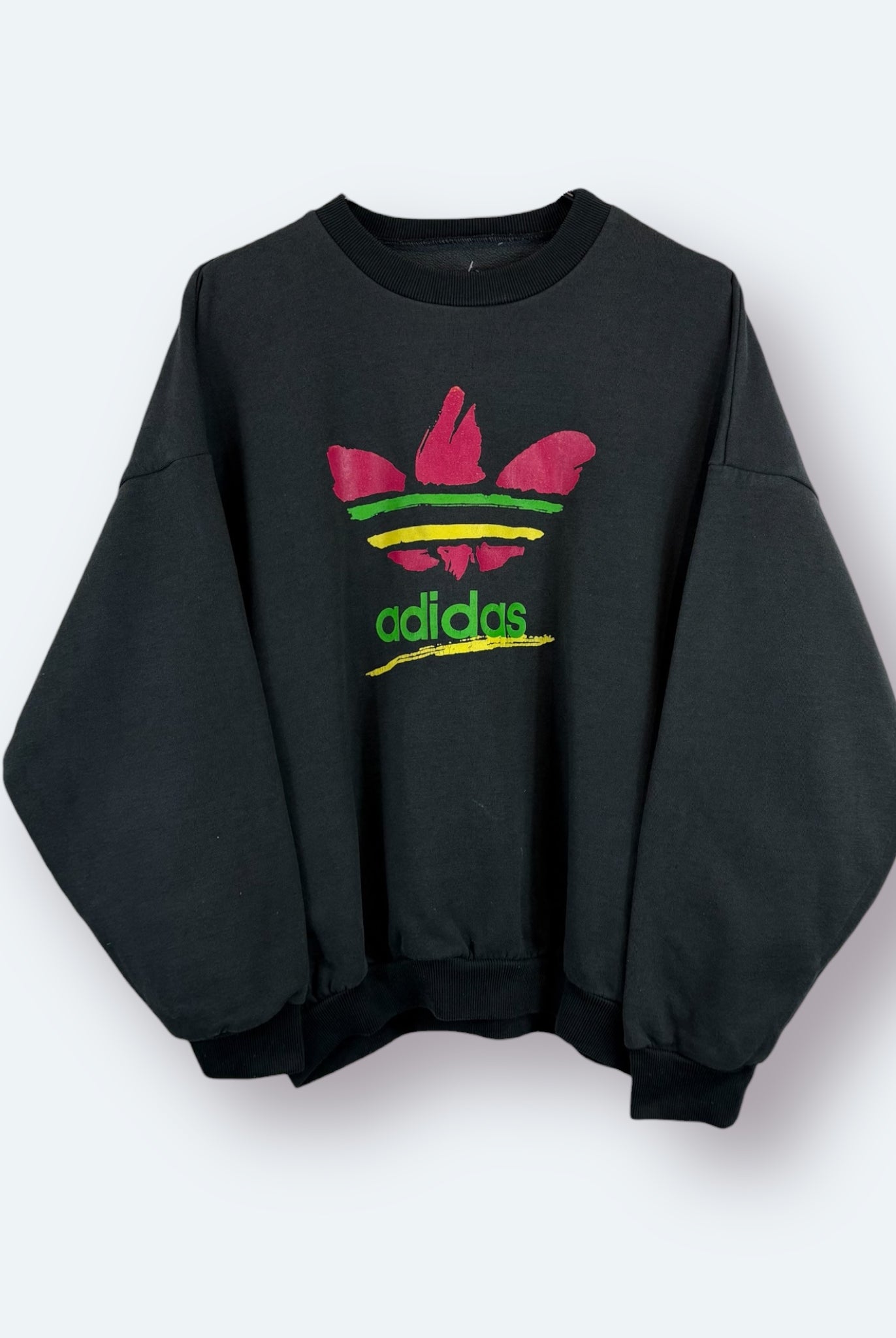 Adidas 80s Vintage Sweater Print Schwarz S - Vinverse