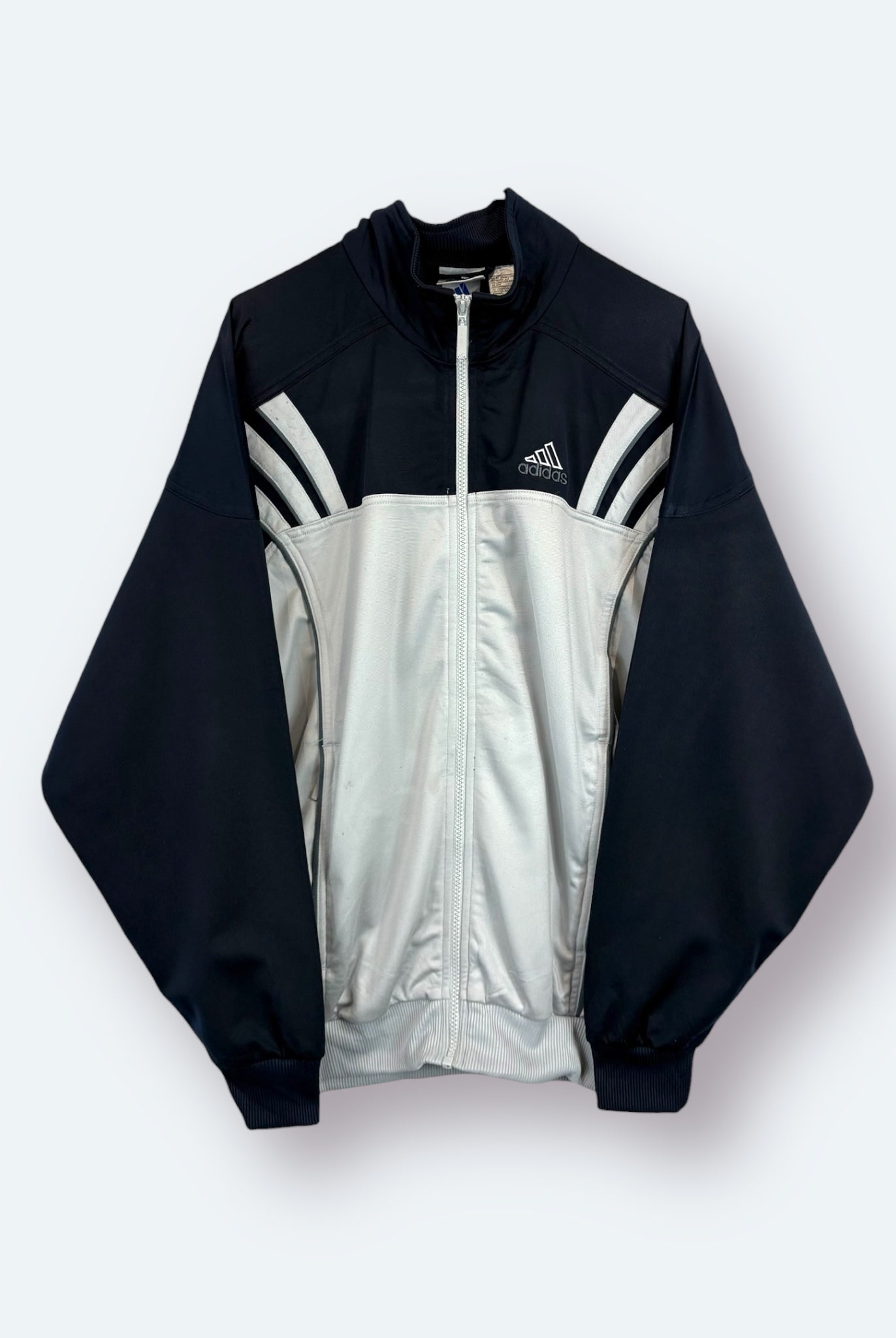 Adidas Vintage Trainingsjacke Grau Schwarz S - Vinverse