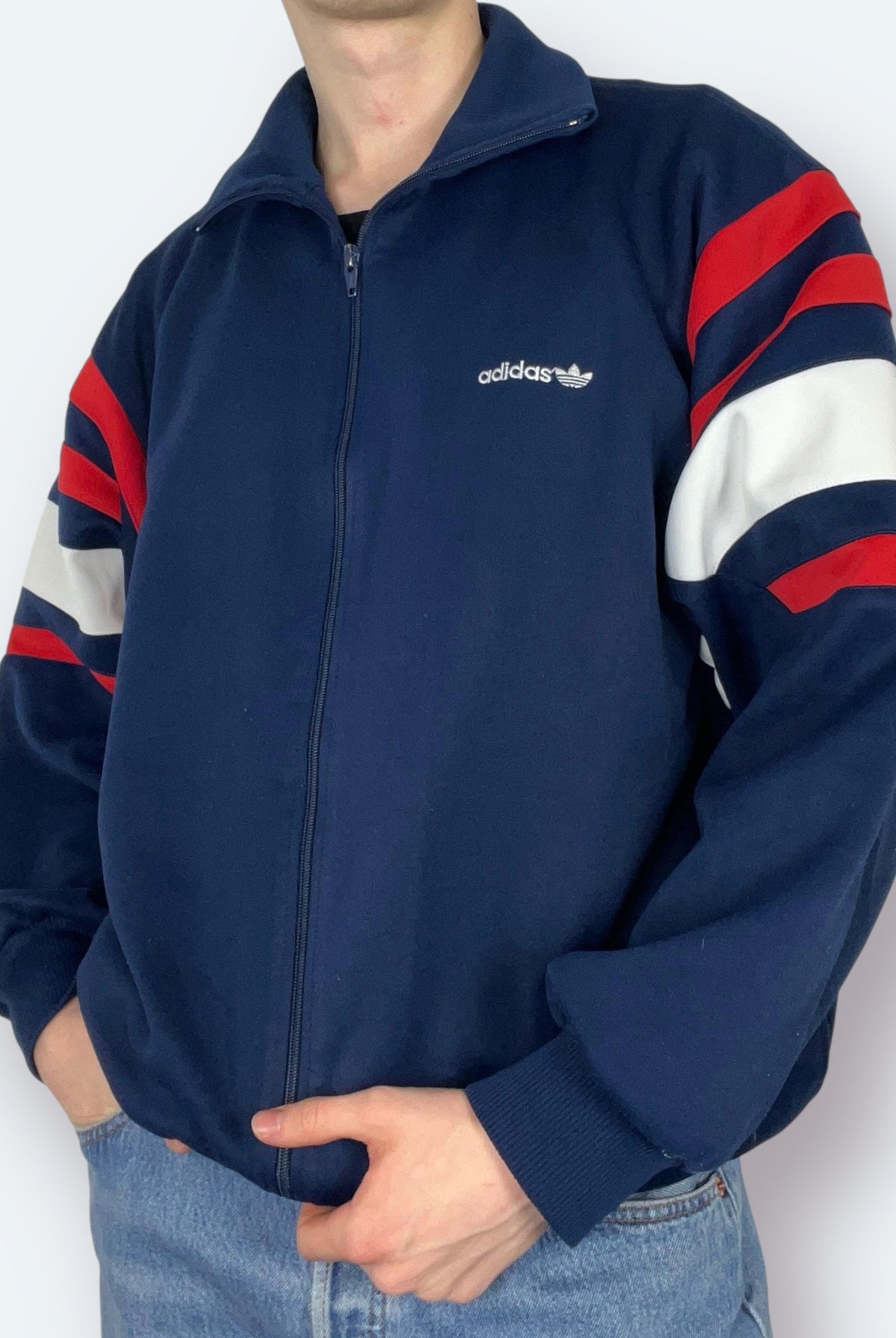 Adidas 80s Vintage Trainingsjacke Marineblau L - Vinverse