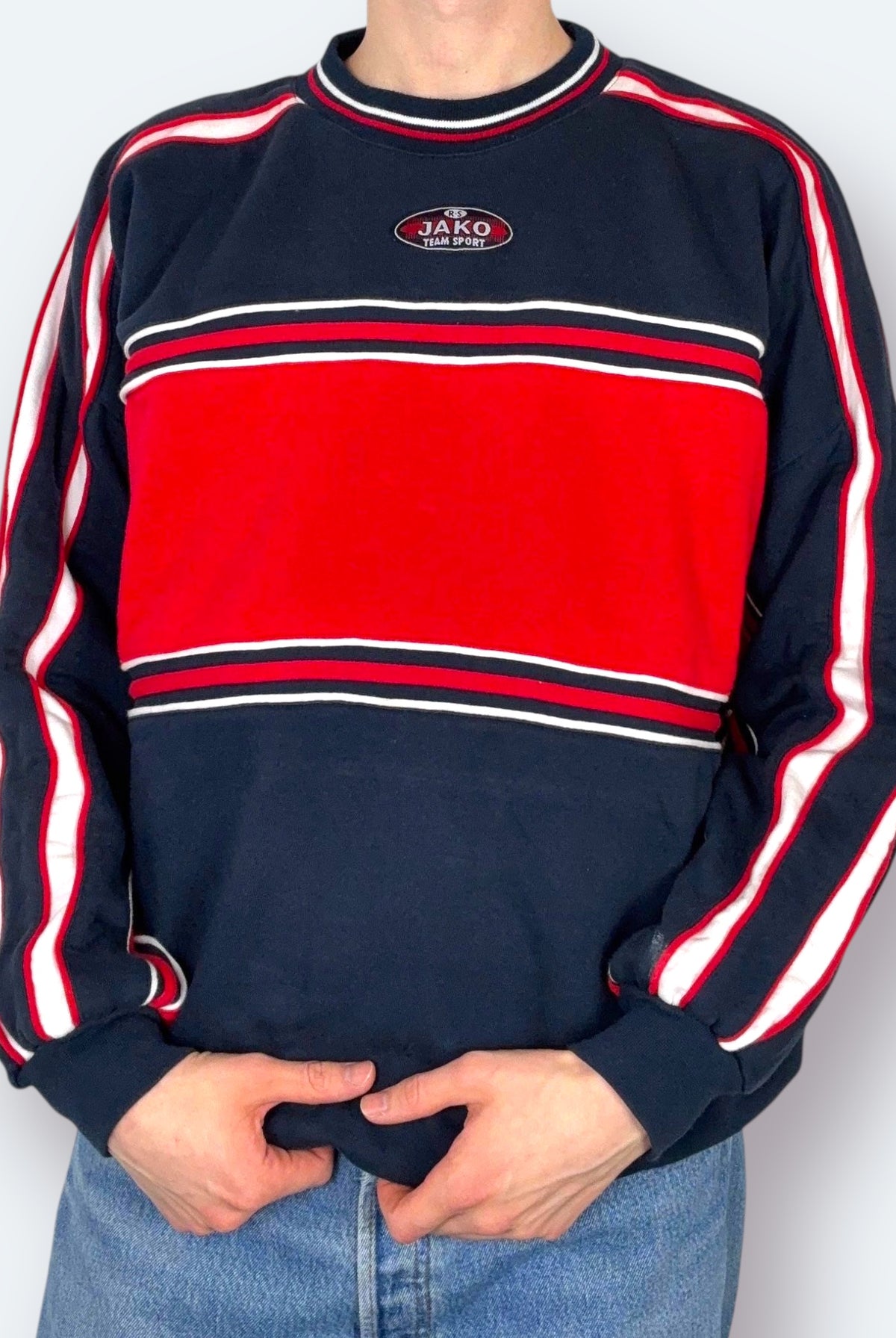 Jako Vintage Sweater Blau Rot Weiß L - Vinverse