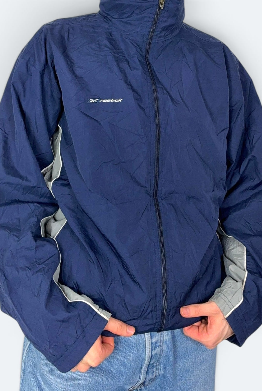 Reebok Vintage Trainingsjacke blau grau L - Vinverse
