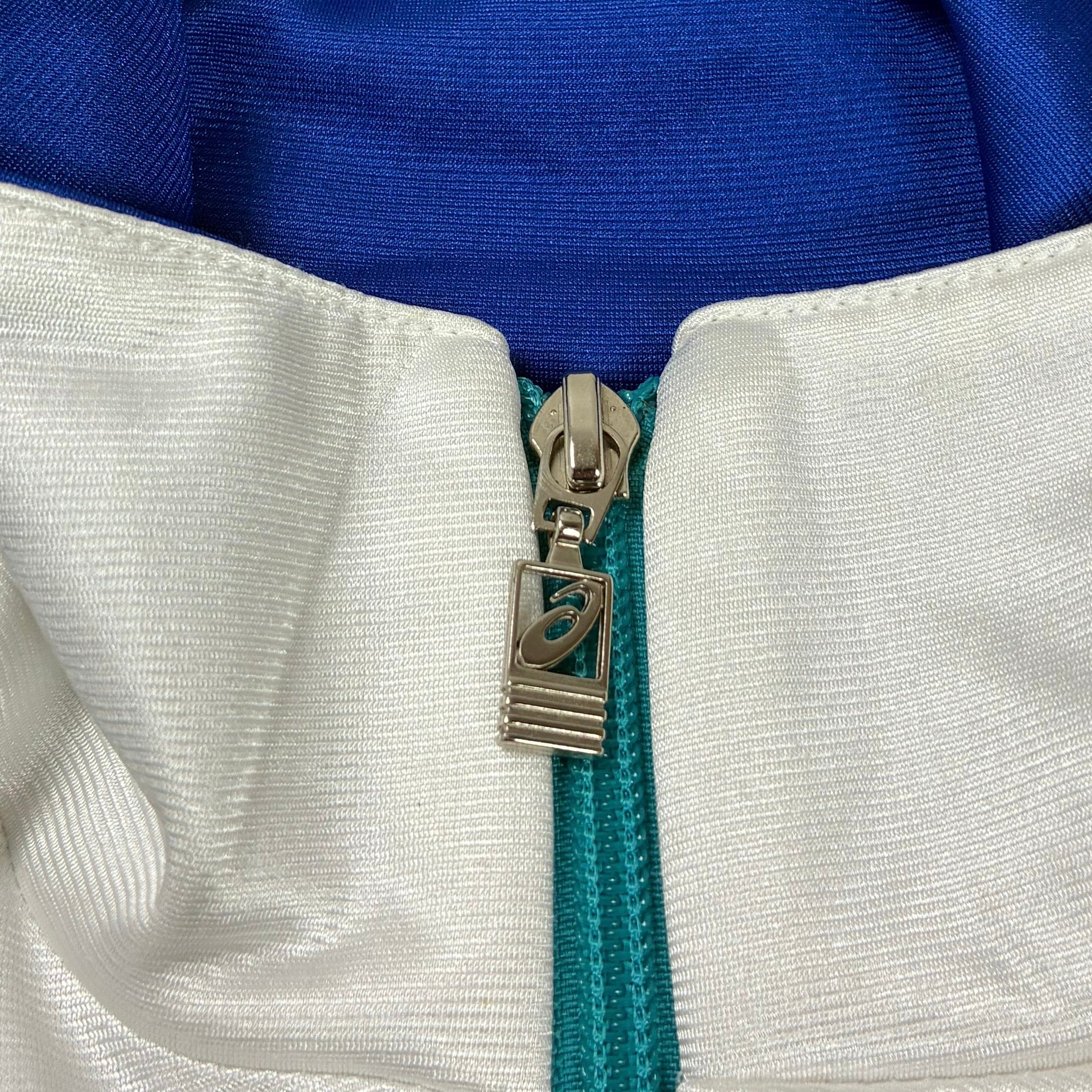 Ascis 90s Vintage Trainingsjacke Türkis Weiß XS - Vinverse