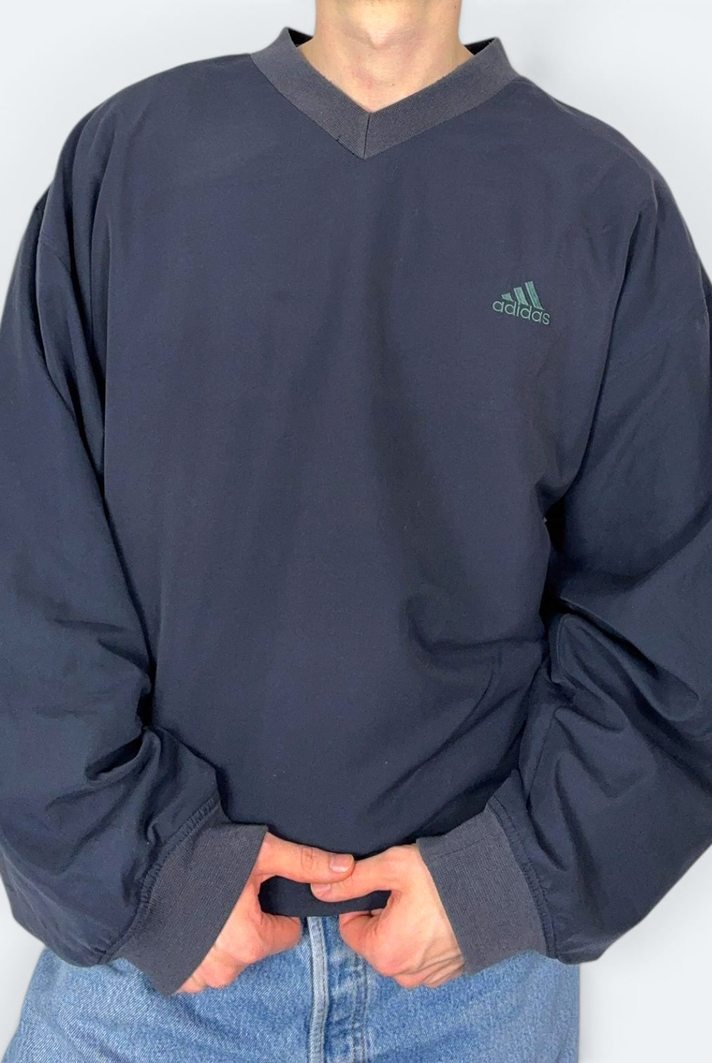 Adidas Windbreaker aus 2000 Dunkelgrau L - Vinverse