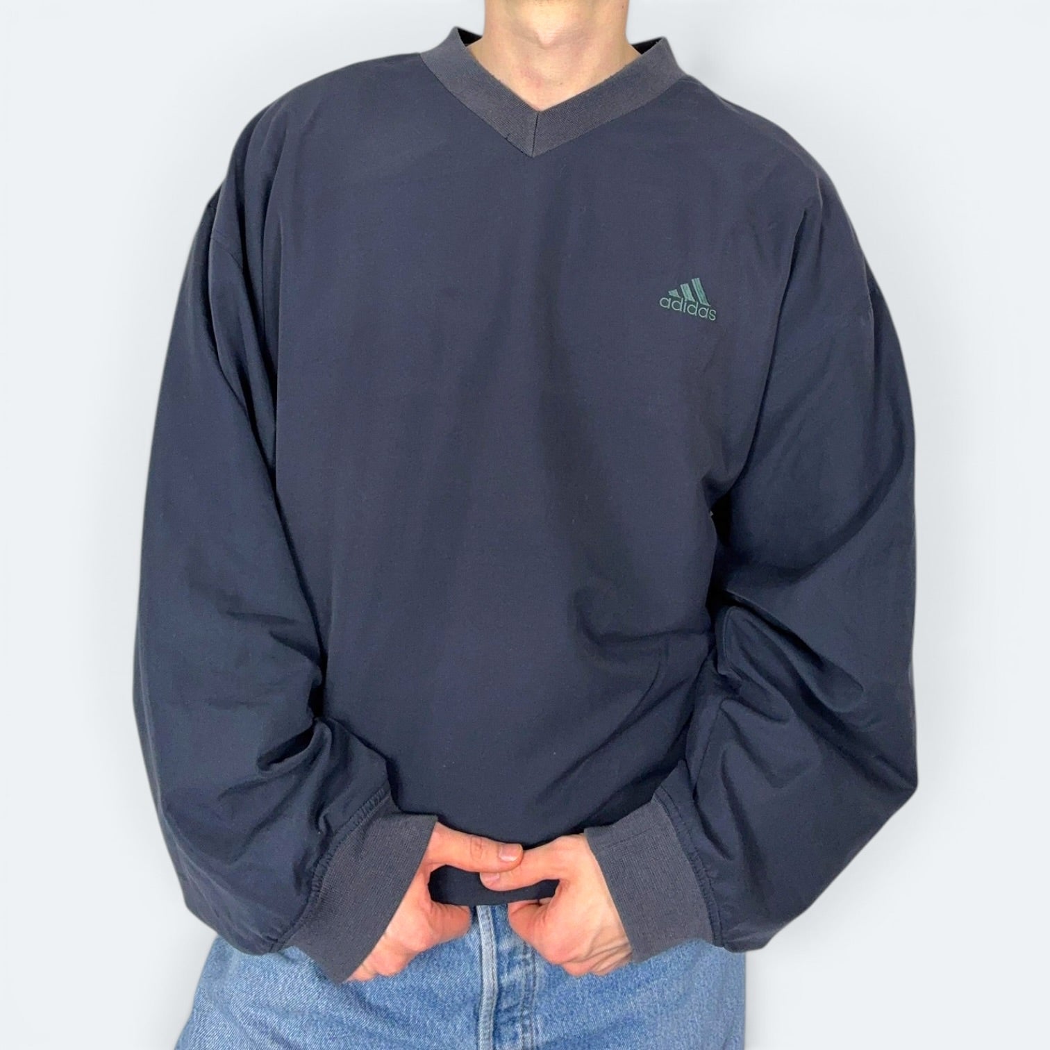 Adidas Windbreaker aus 2000 Dunkelgrau L - Vinverse