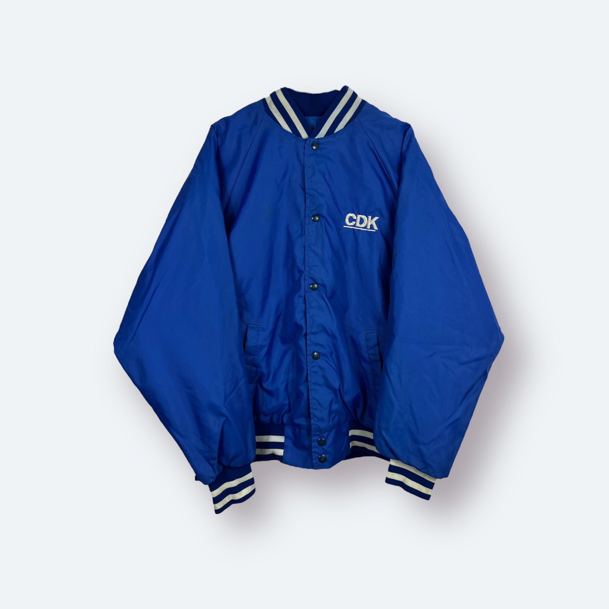 Vintage Varsity Satin Jacke CDK bestickt XL - Vinverse