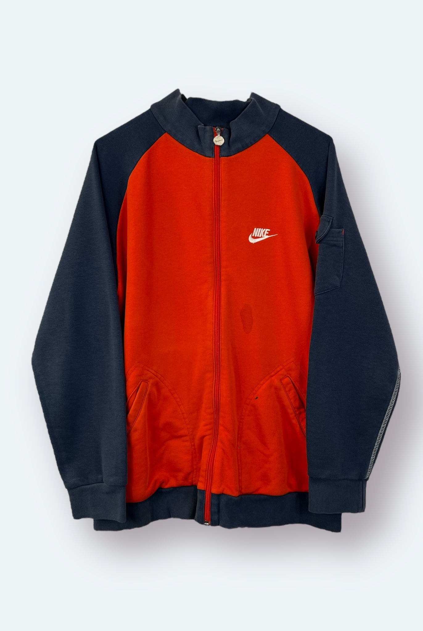 Nike 2000er Sweatjacke bestickt mit Backprint Rot XL - Vinverse