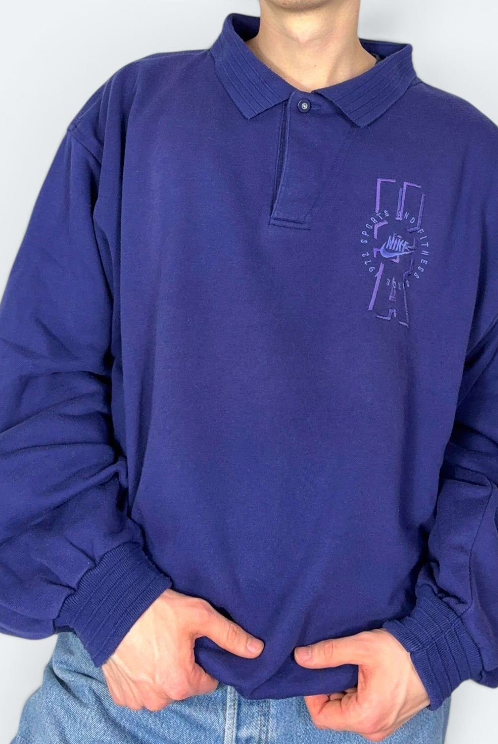 Nike Vintage Polo Sweater 80s Lila XL Rare - Vinverse