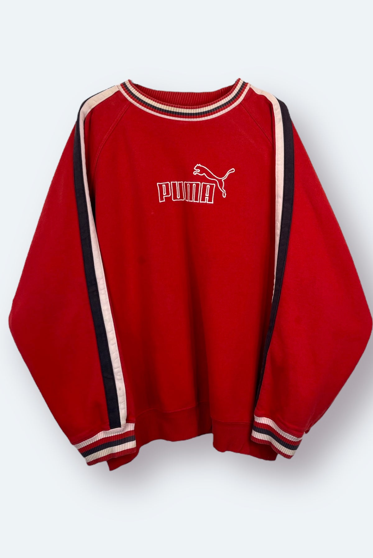Puma Vintage Sweater Rot 90s Sticklogo Unisex Pullover XL - Vinverse