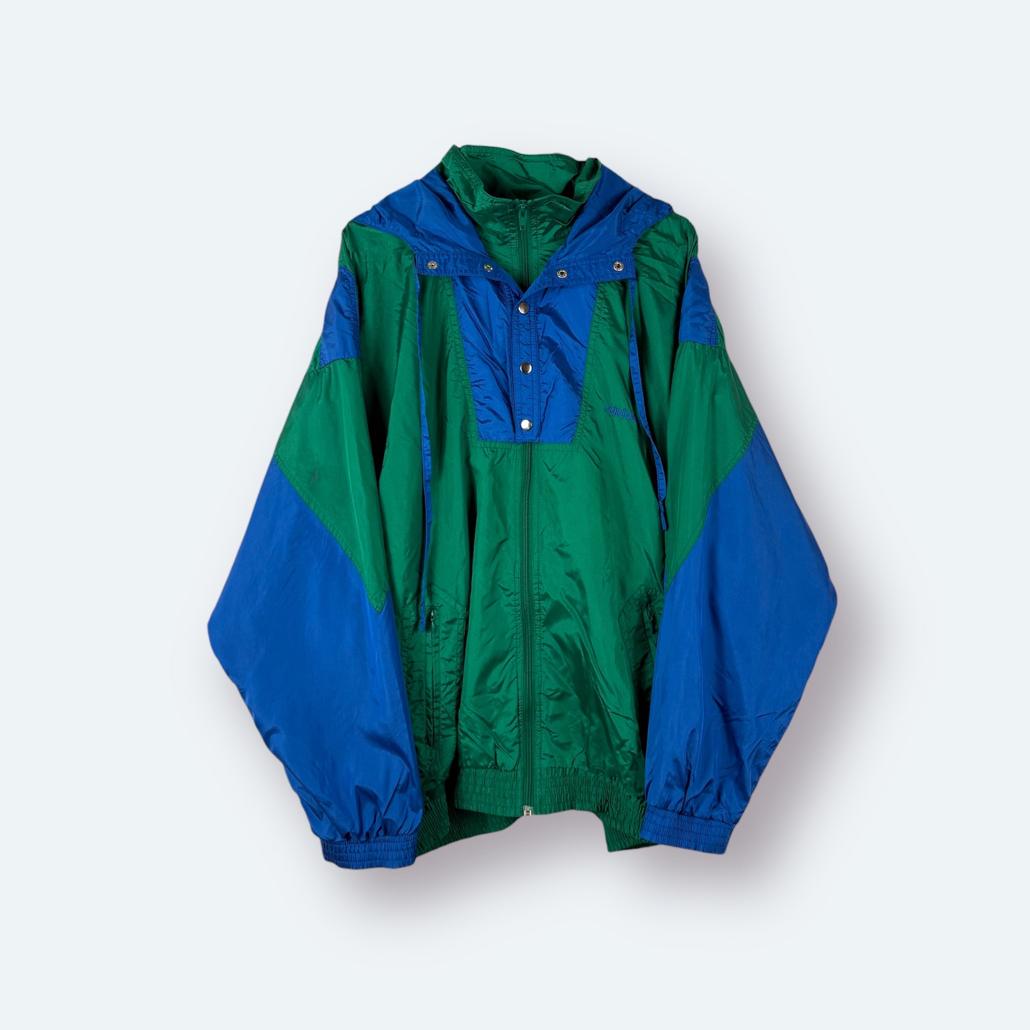 Adidas 90s Vintage Windbreaker Grün Blau XL - Vinverse