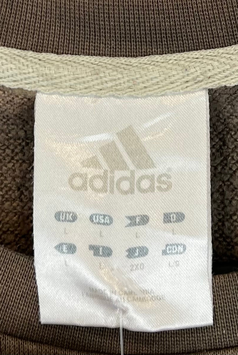 Adidas 2000er Sweater Braun Gebleicht Sticklogo L - Vinverse