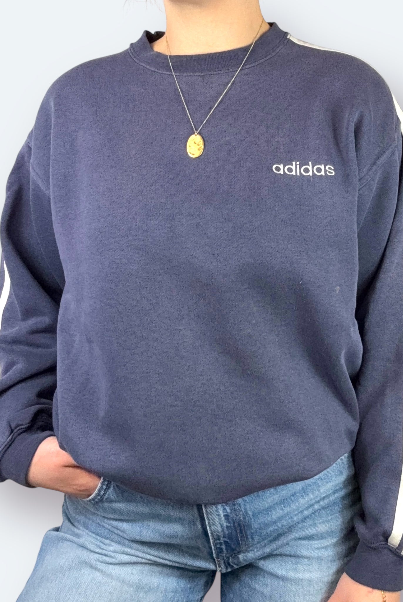Adidas 90s Vintage Sweater Blau XS - Vinverse