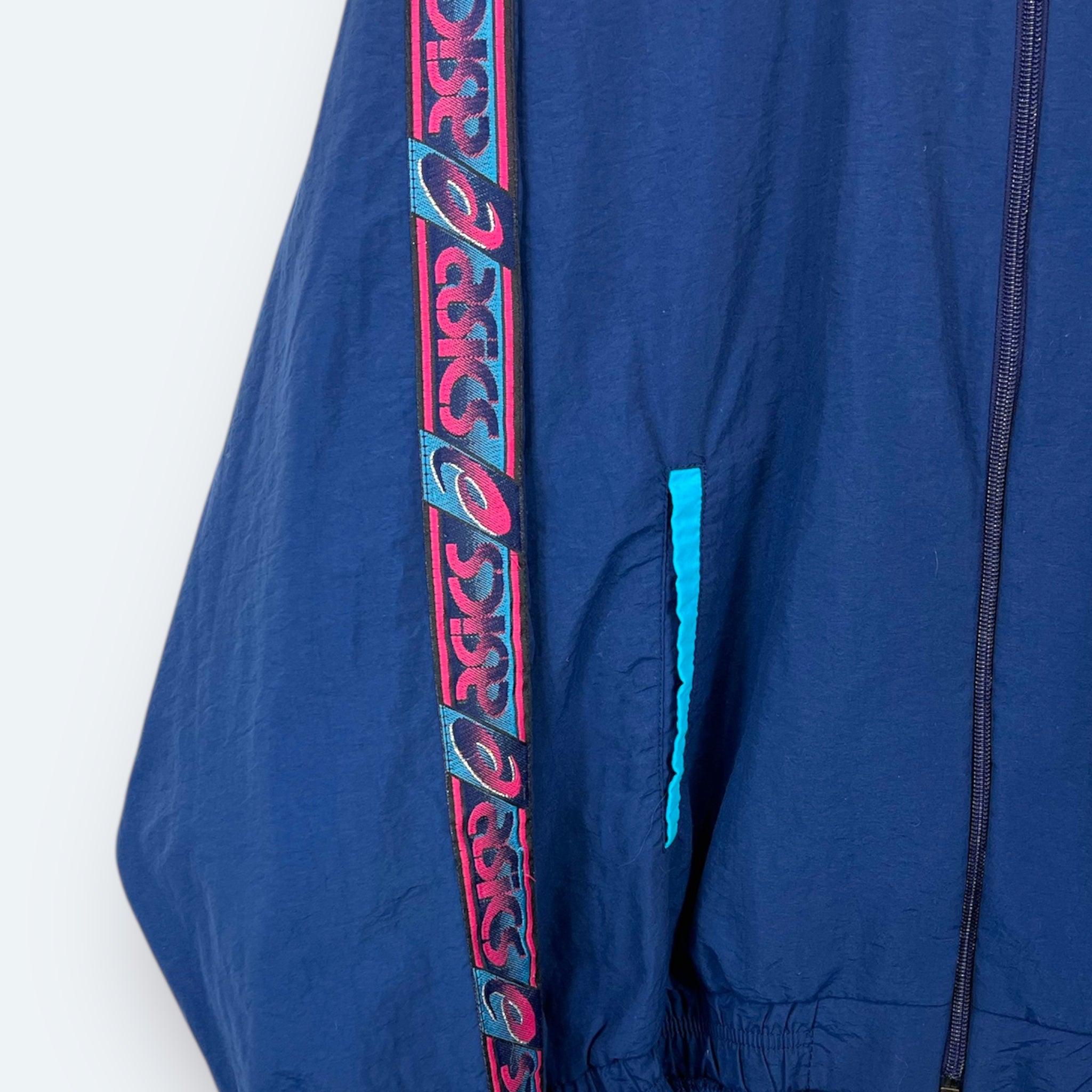 Acics 90er Vintage Trainingsjacke Blau L - Vinverse
