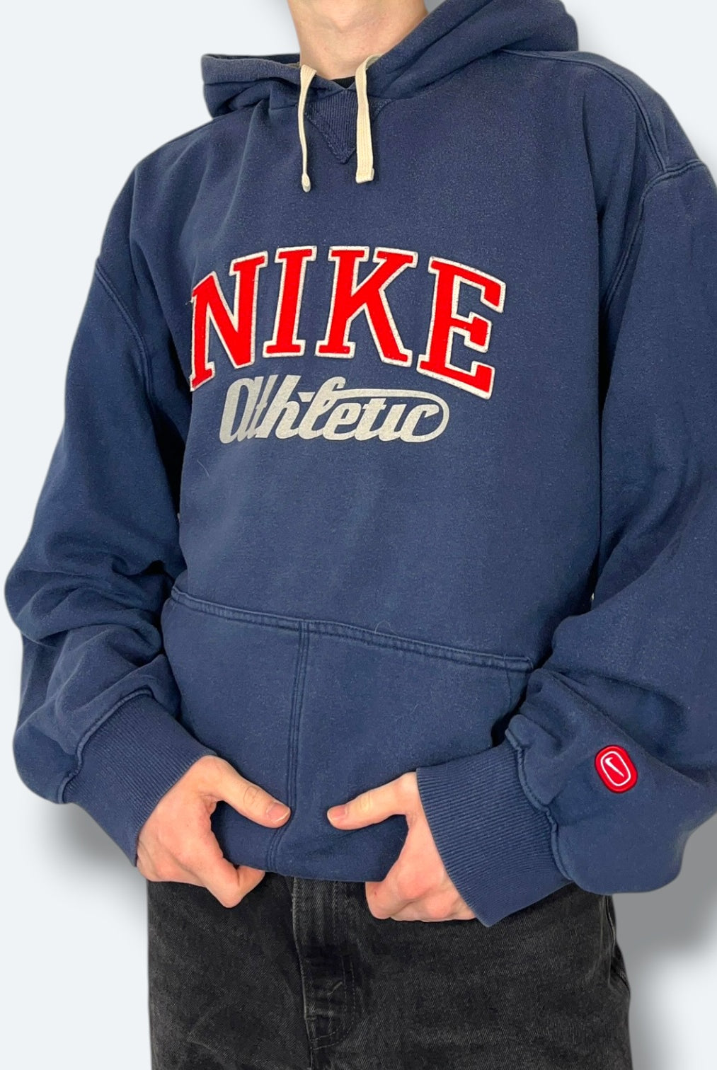 Nike Hoodie 2000s Big Logo Marineblau XXL - Vinverse