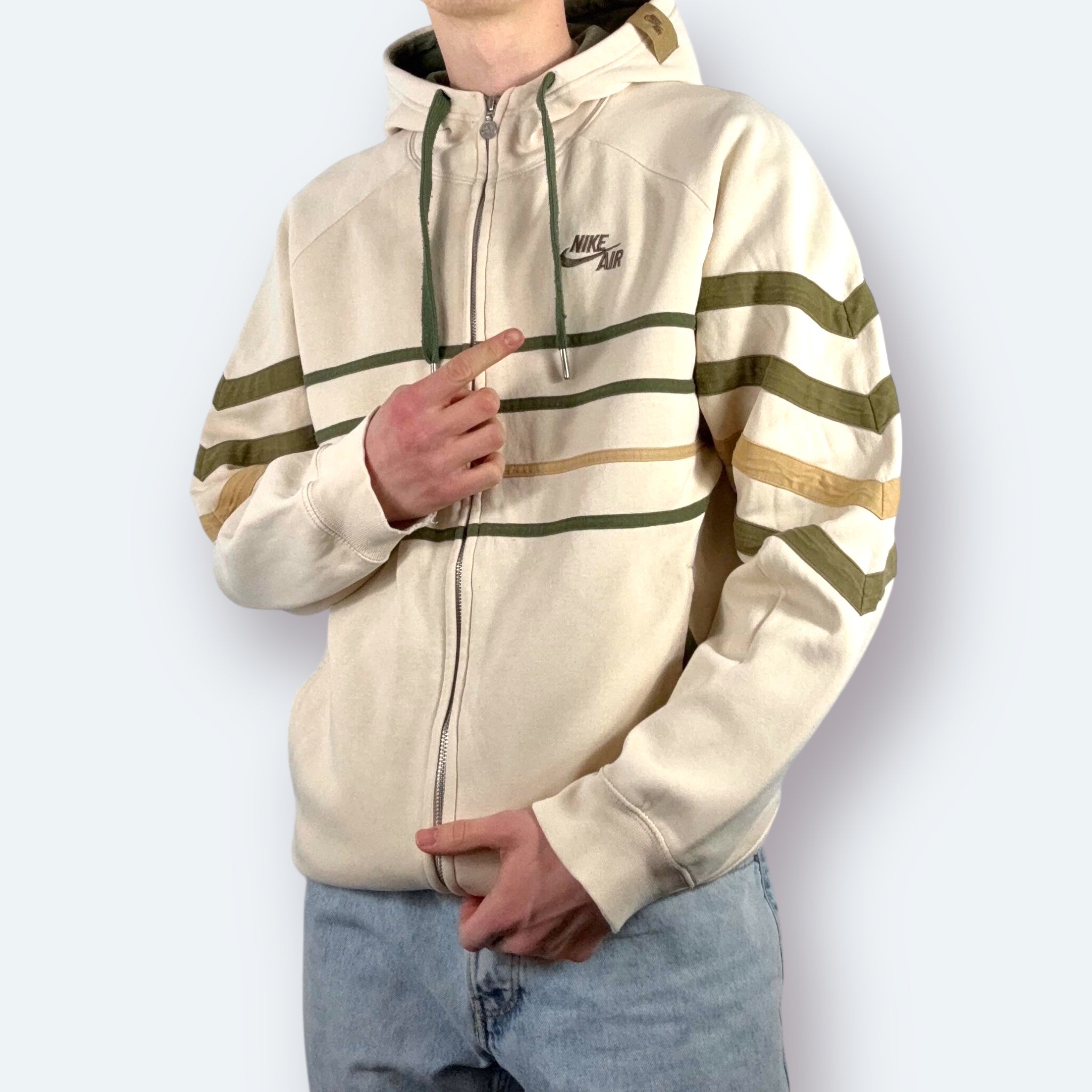 Nike 2000s Zip Hoodie Beige M - Vinverse