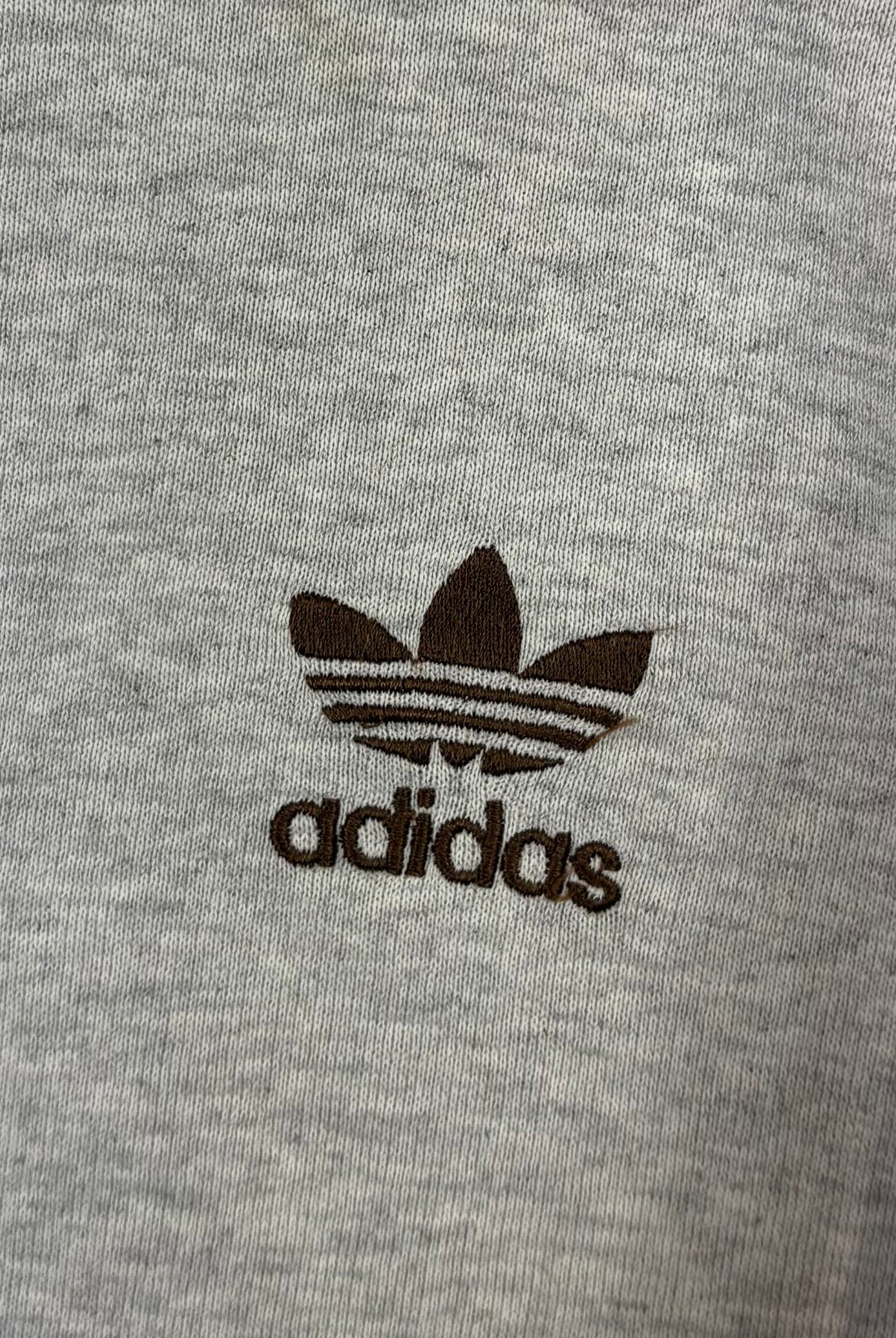 Adidas 90s Vintage Trefoil Sweater Grau M - Vinverse