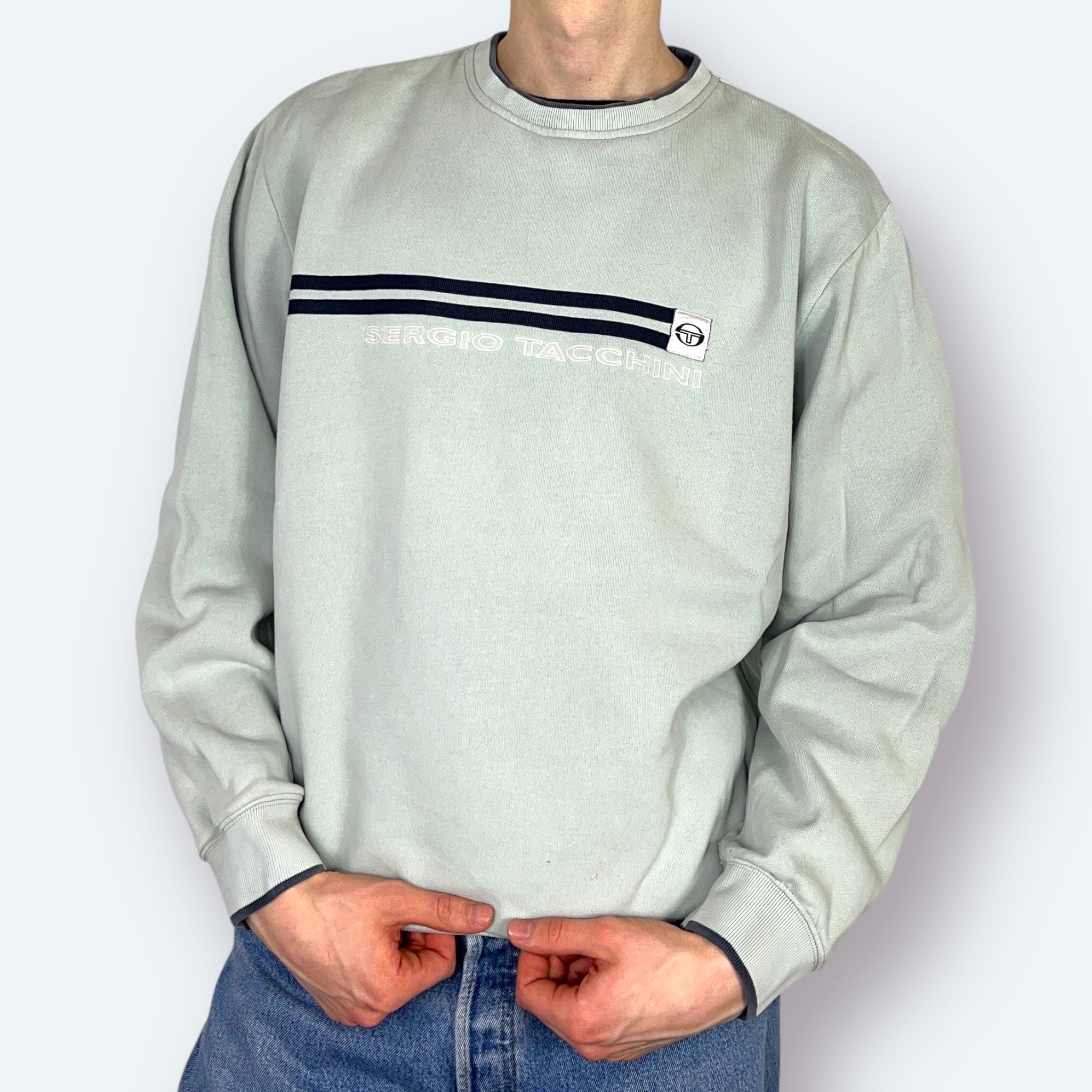 Sergio Tacchini Vintage Sweater Grau XL - Vinverse
