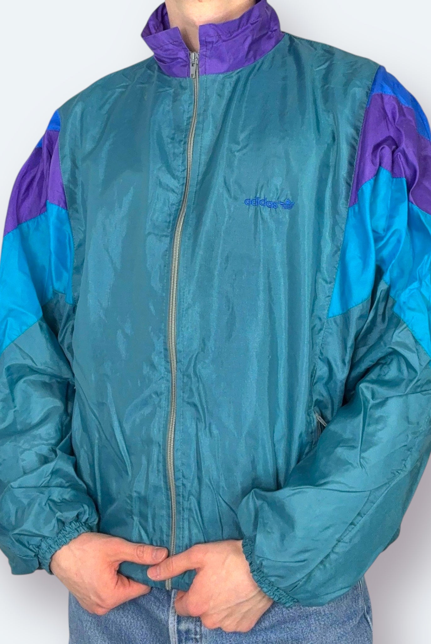 Adidas Vintage Trainingsjacke Blau M - Vinverse
